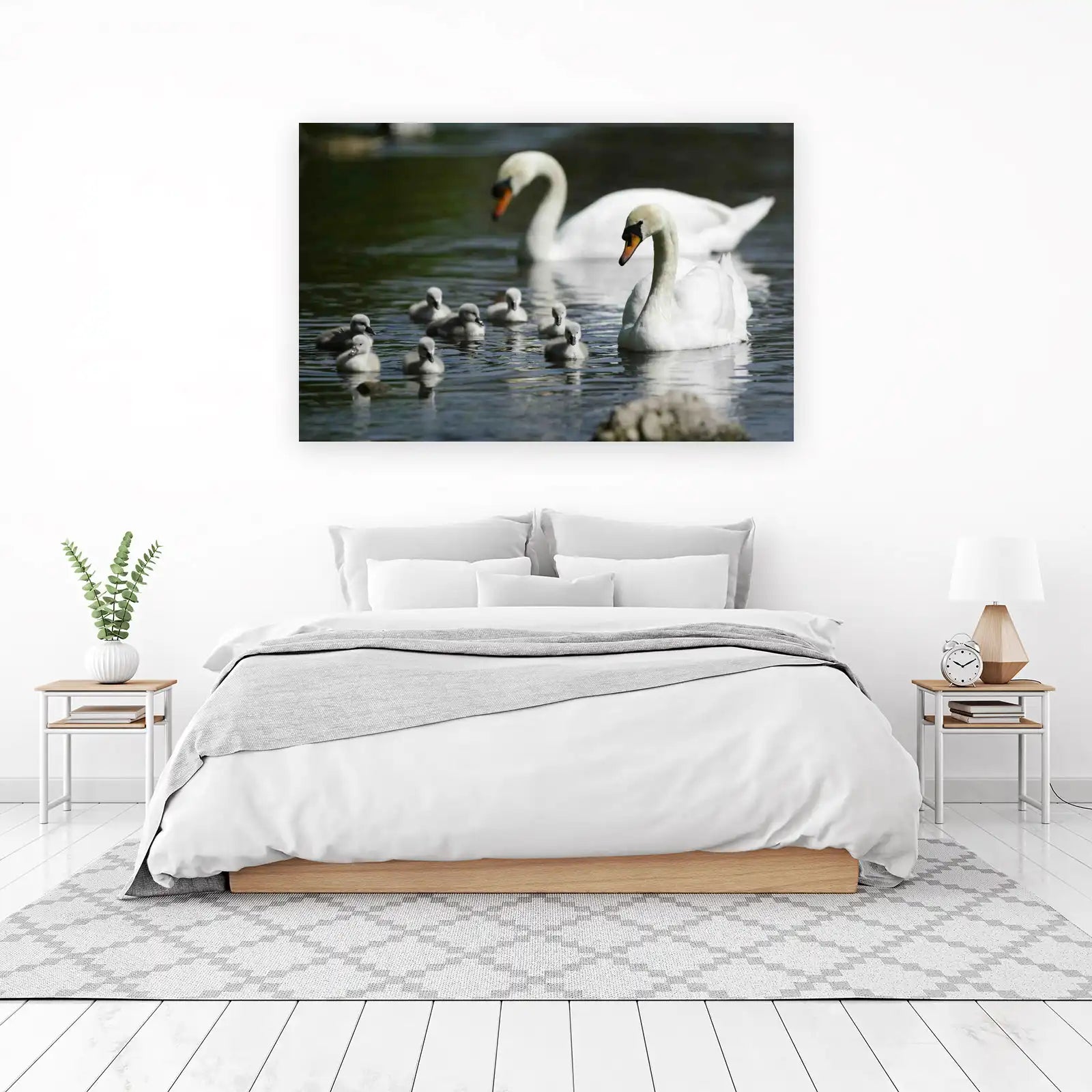 Graceful Swans Family Wall Art