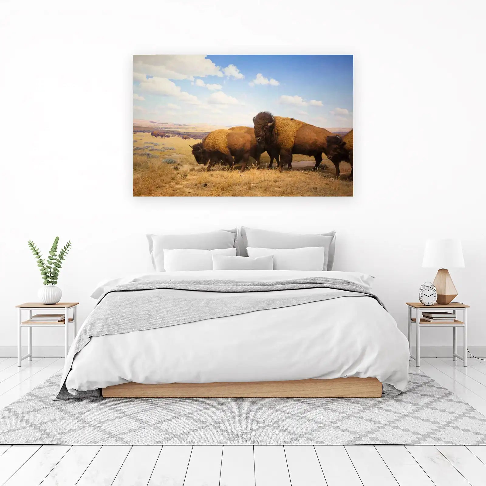 Majestic Bison Herd Plains Wall Art
