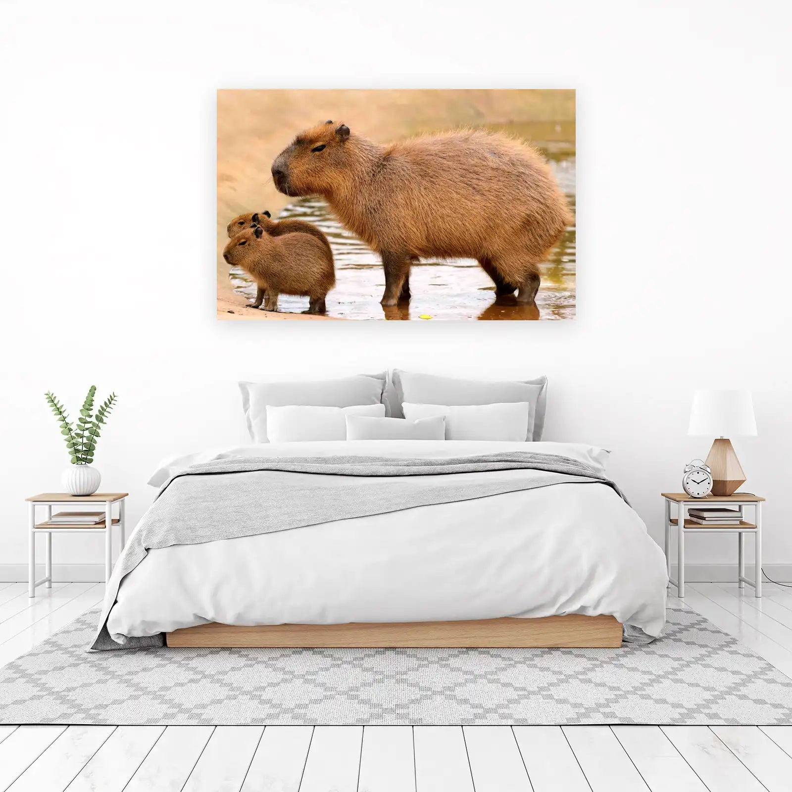 Adorable Capybara Family Nature Wall Art