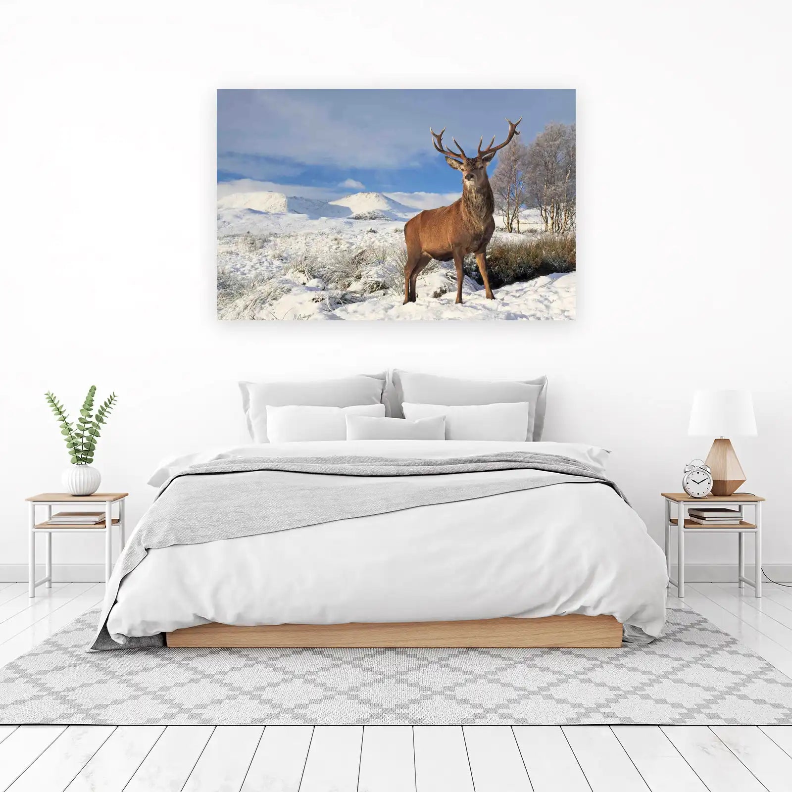Majestic Stag Winter Scene Wall Art