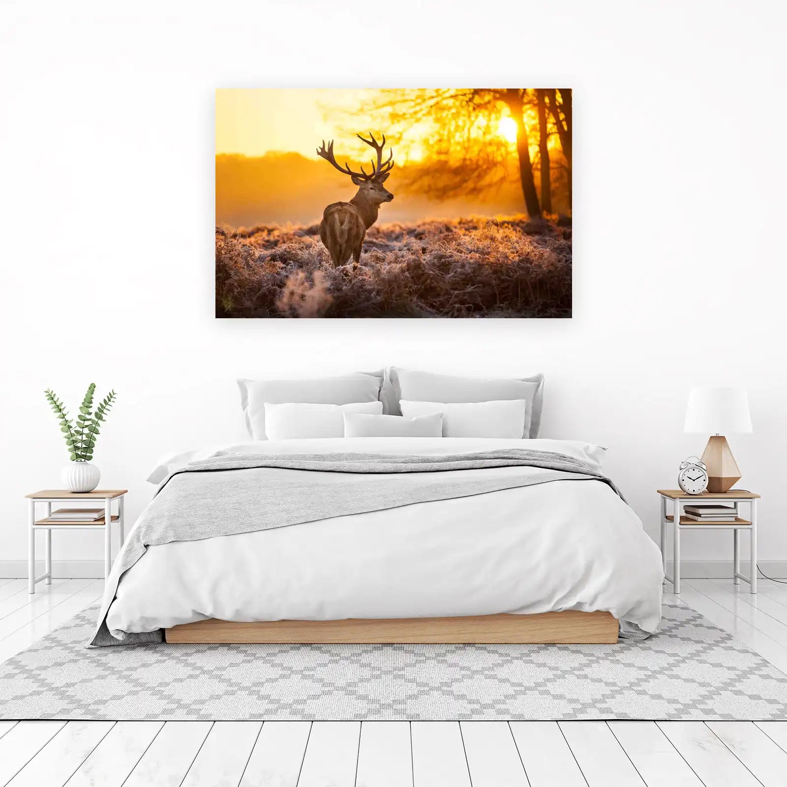 Majestic Stag Sunrise Wildlife Wall Art