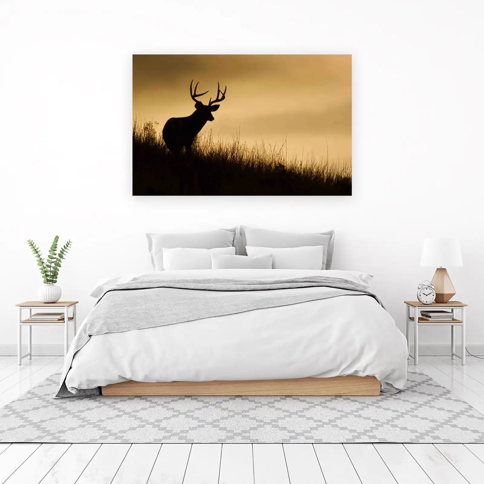 Majestic Buck Silhouette Wall Art - Wildlife Decor