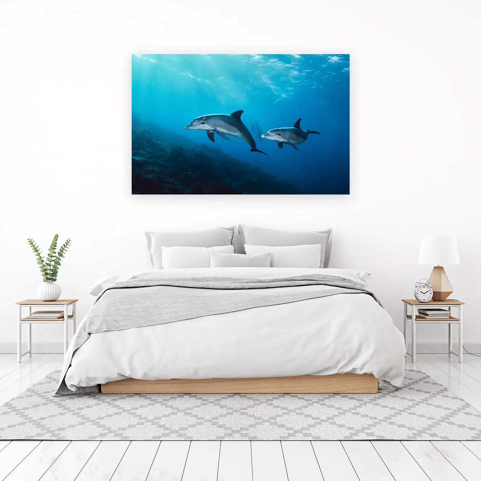 Ocean Dolphins Swimming Wall Art