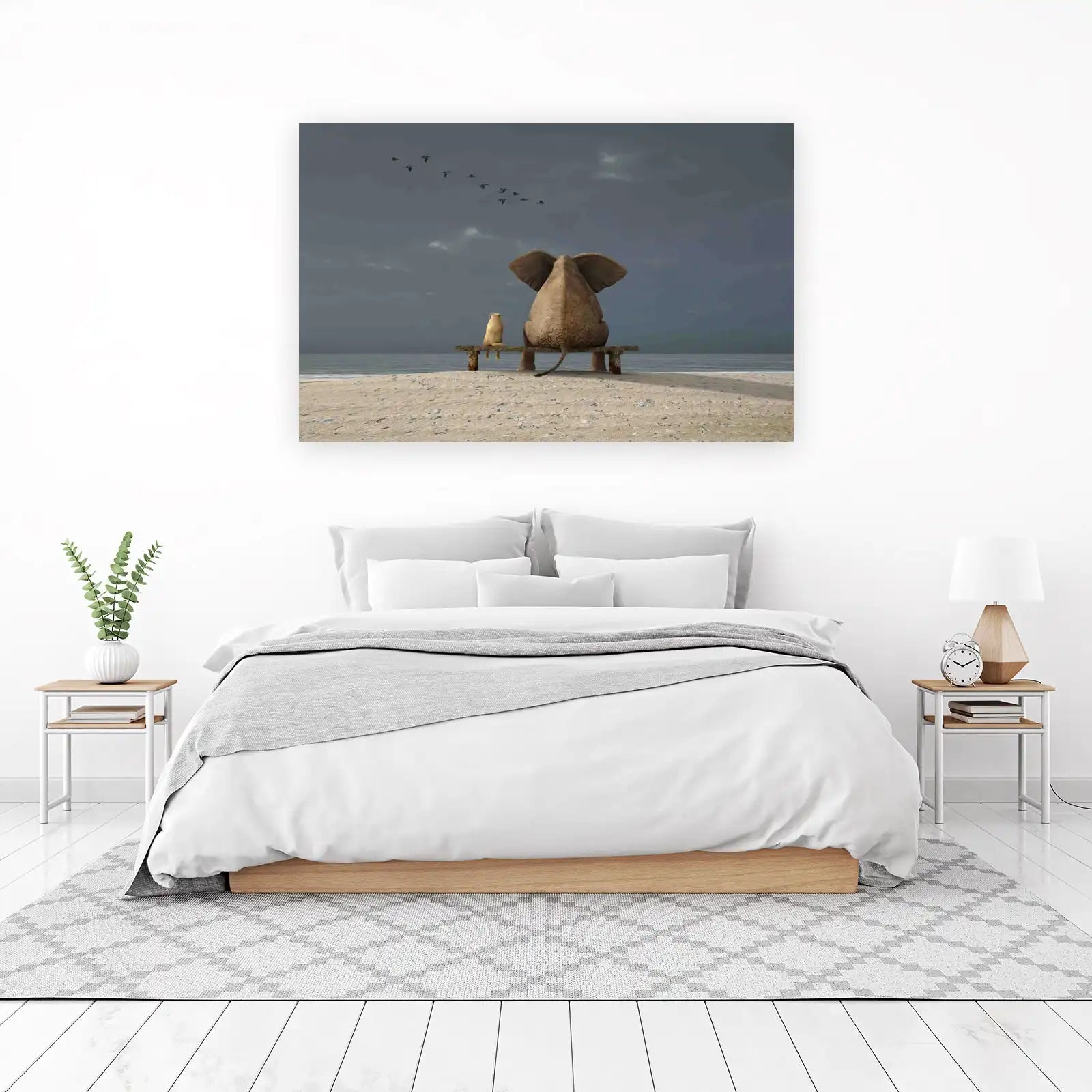Friendship on the Beach Elephant Wall Art