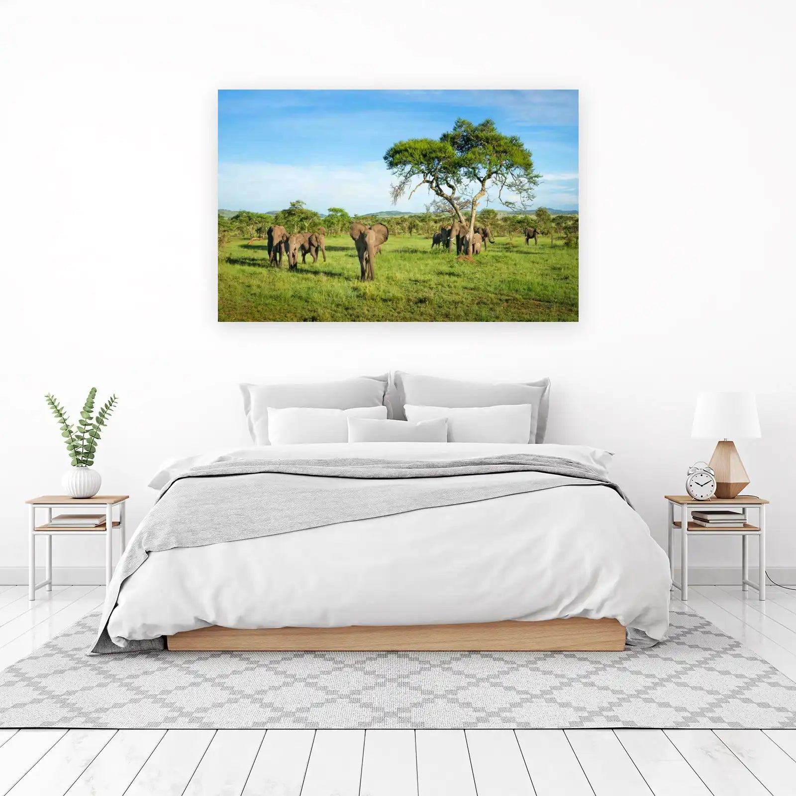 Majestic Elephants Savannah Wildlife Wall Art