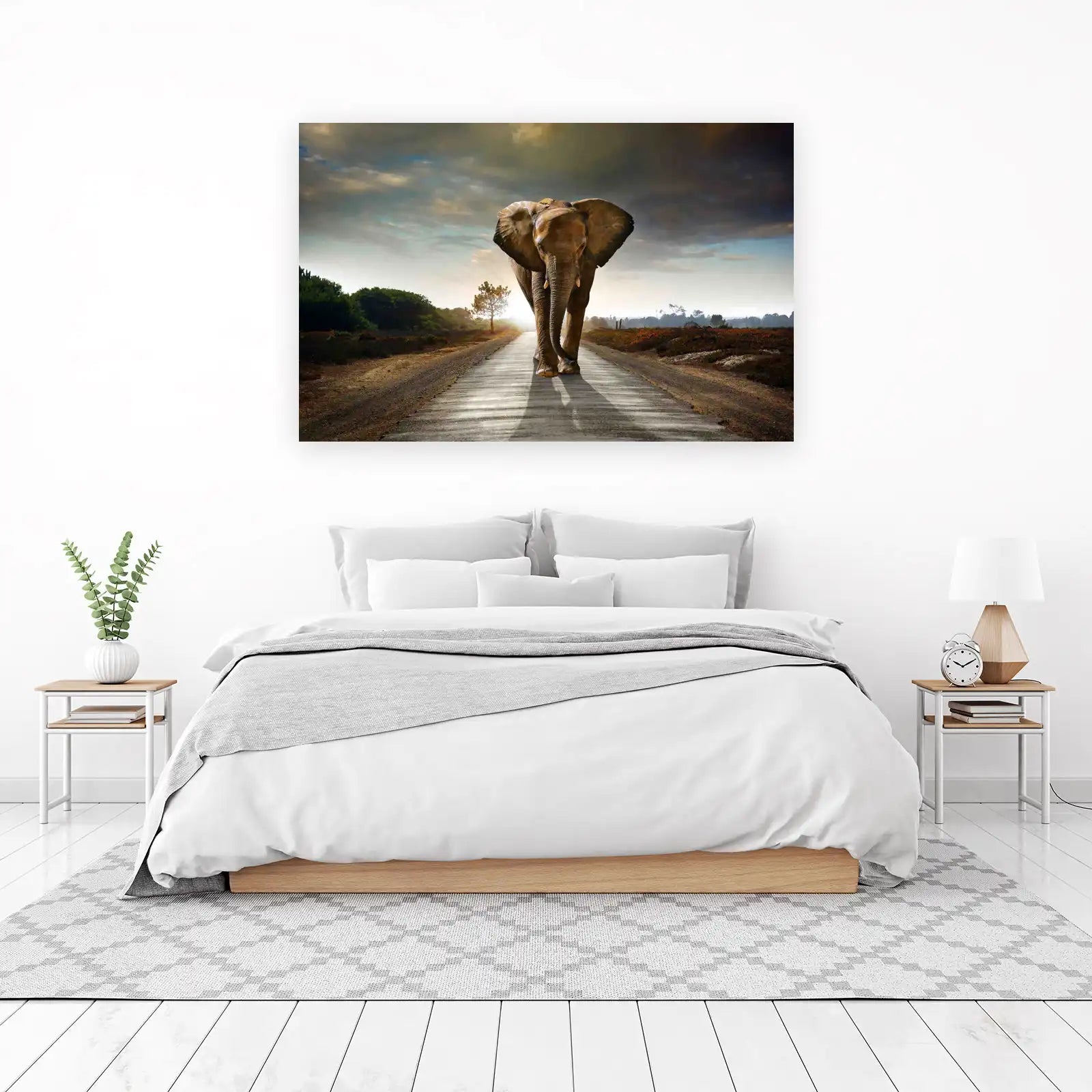 Majestic Elephant Safari Road Wall Art