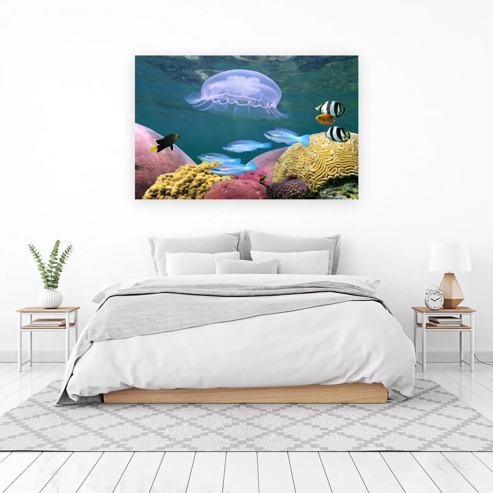 Serene Jellyfish & Coral Reef Wall Art