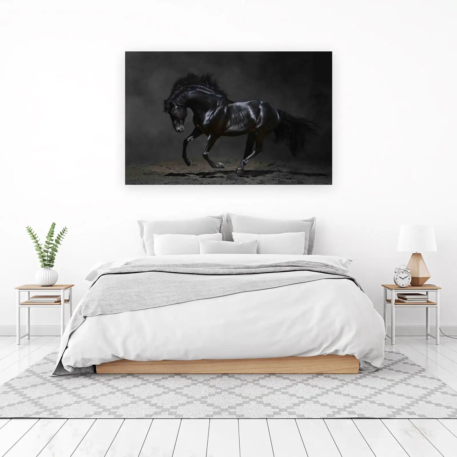 Majestic Black Stallion Horse Wall Art