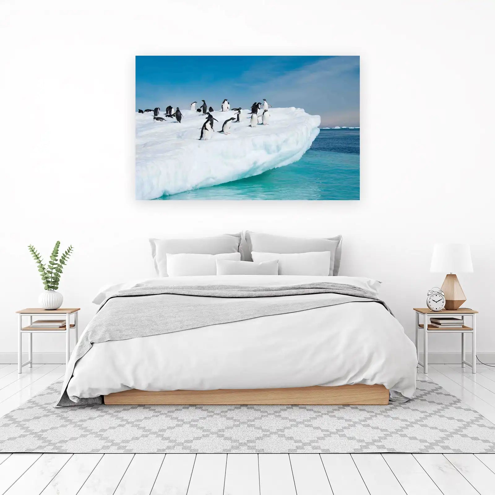 Antarctic Penguins on Iceberg Wall Art
