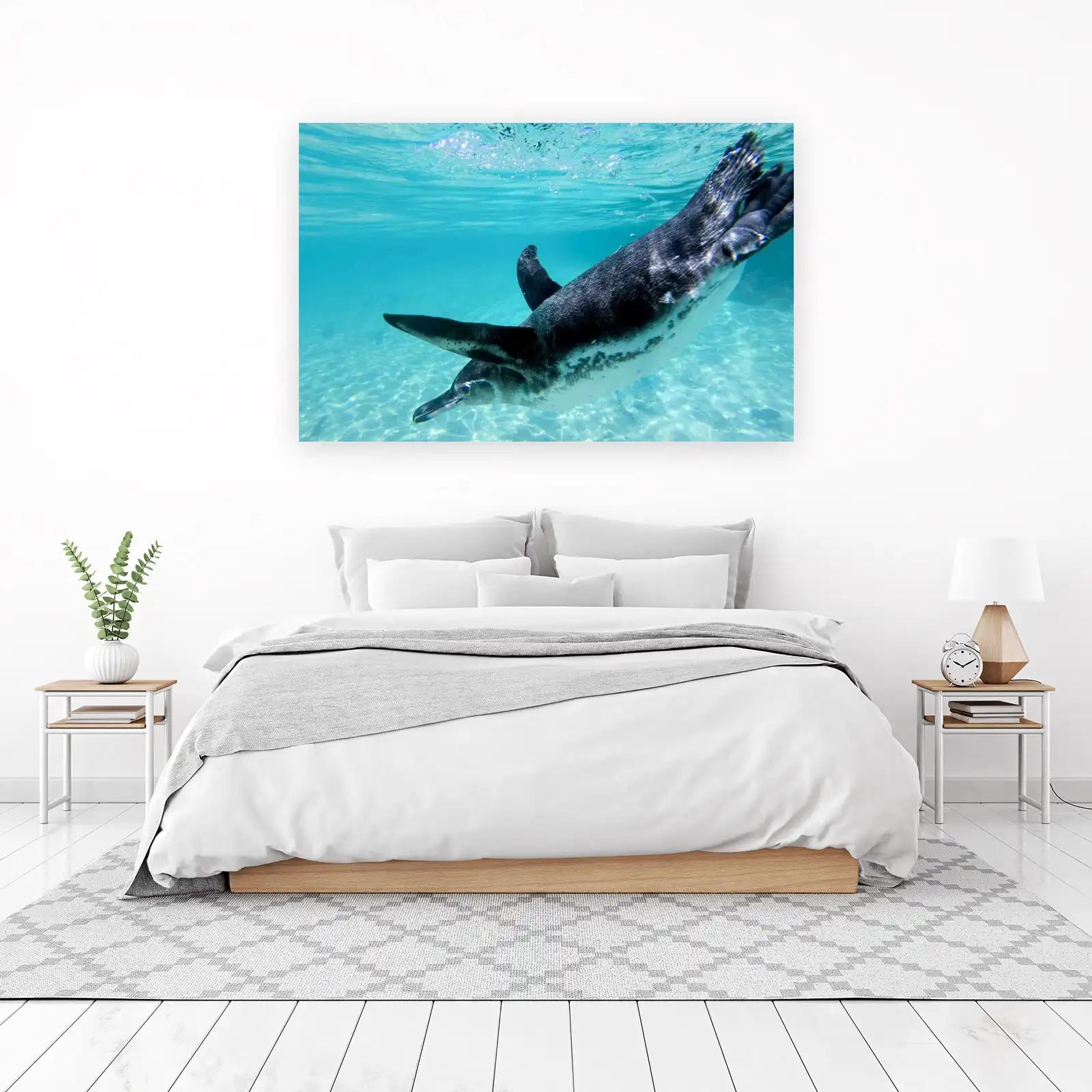 Graceful Penguin Underwater Wall Art
