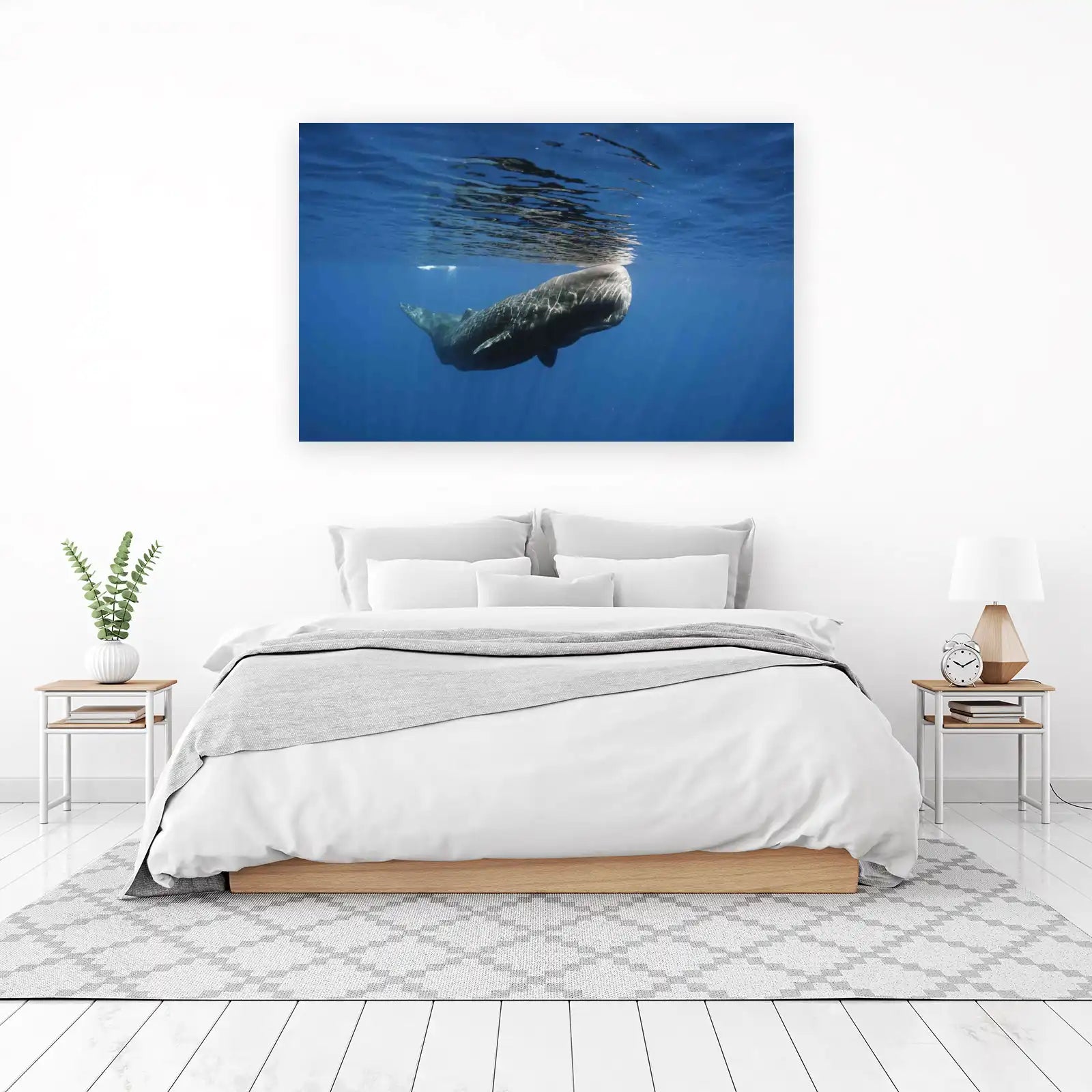 Majestic Sperm Whale Ocean Scene Wall Art