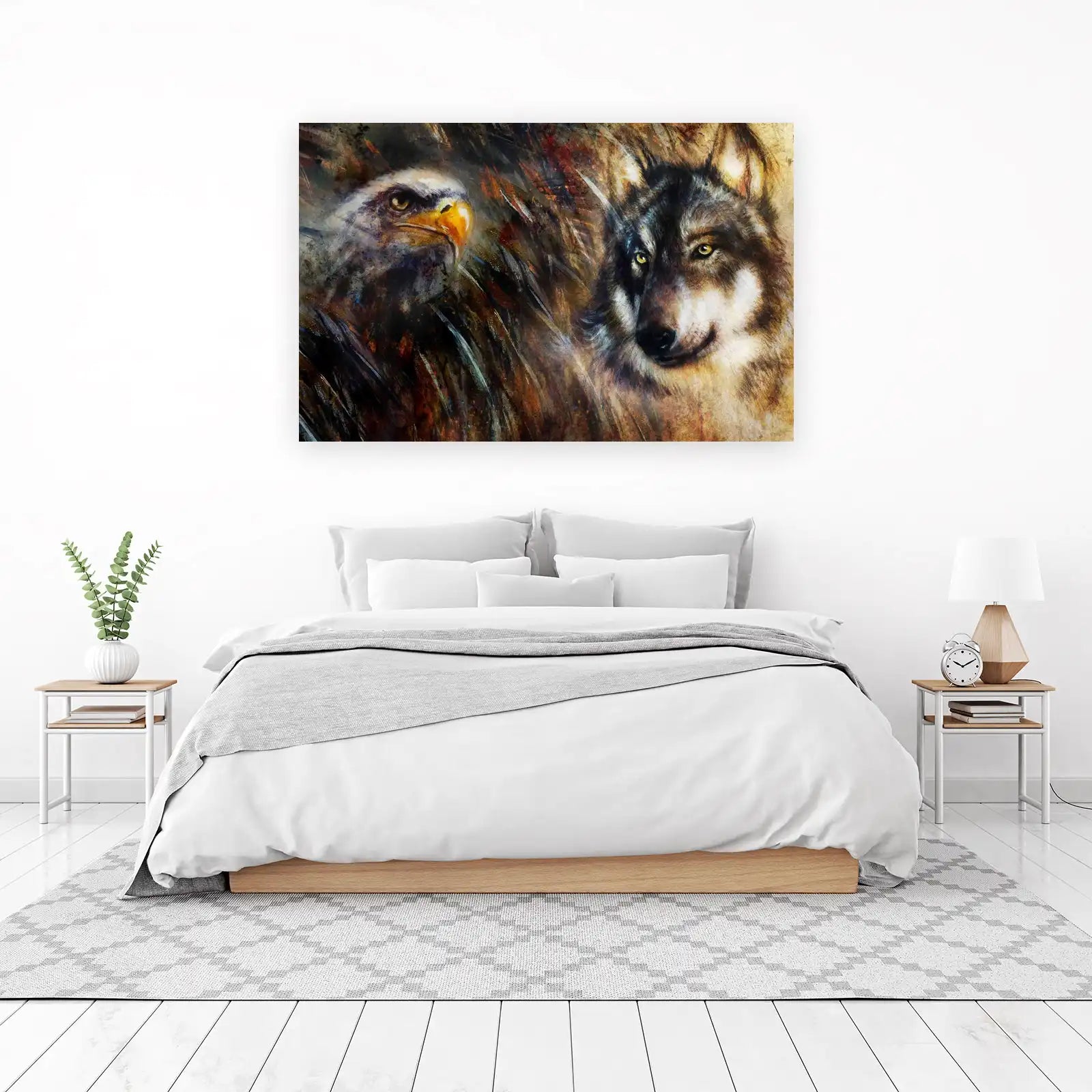 Majestic Wolf & Eagle Spirit Wall Art