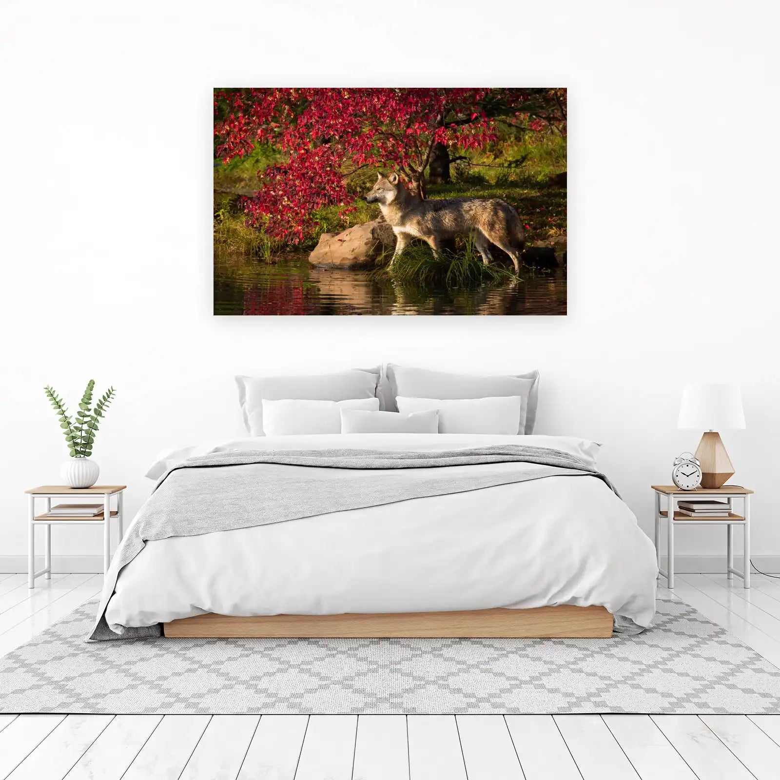 Majestic Wolf in Autumn Forest Wall Art