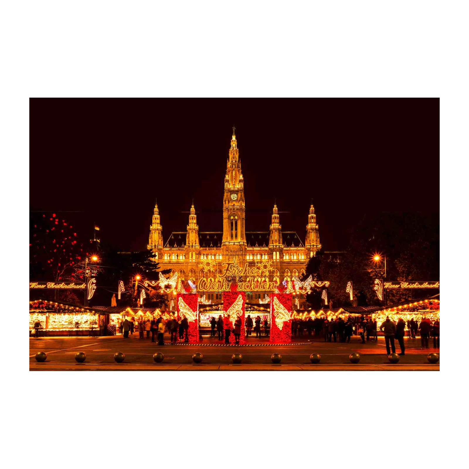 Vienna Christmas Market Nightscape Wall Art