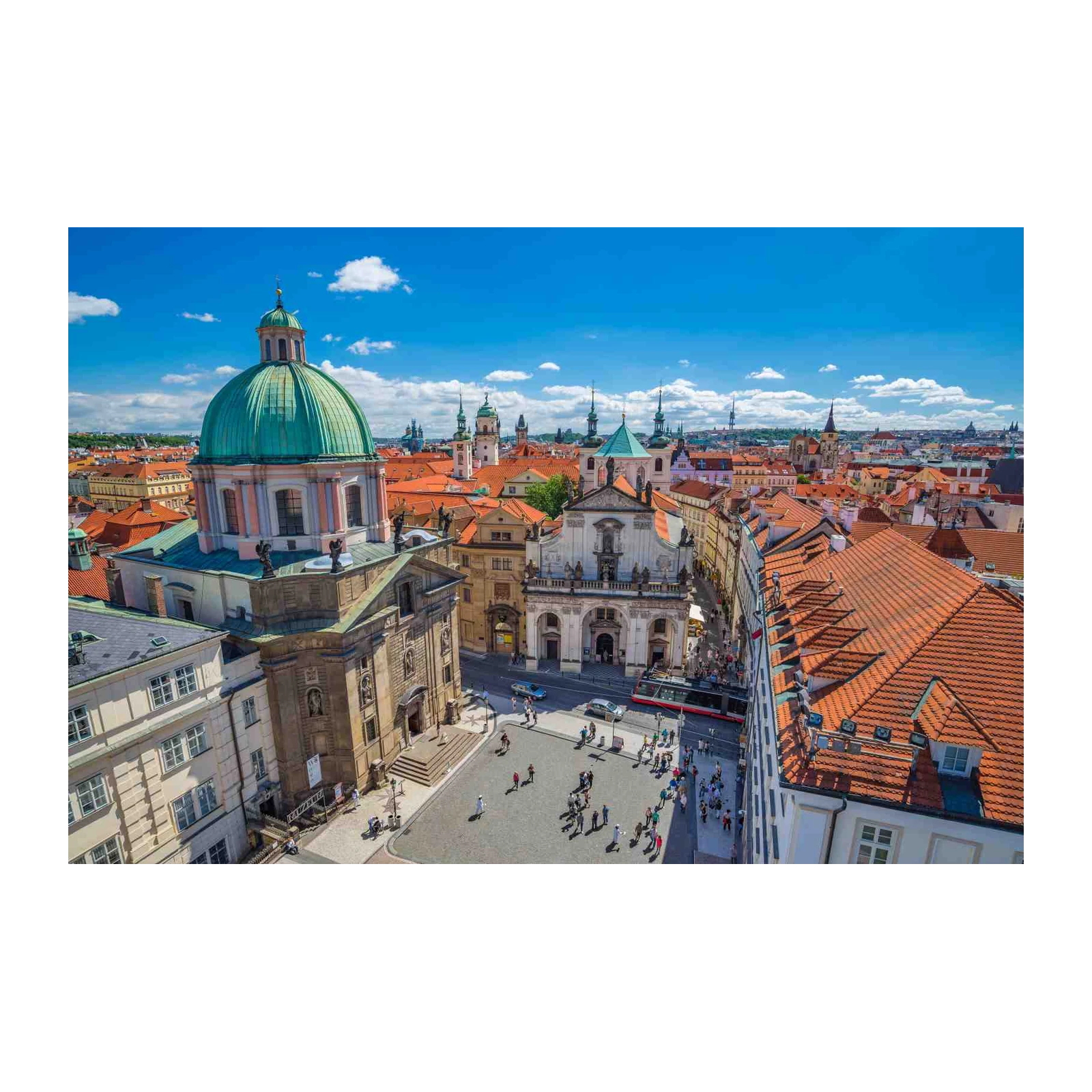 Prague Cityscape Dome & Rooftops Wall Art