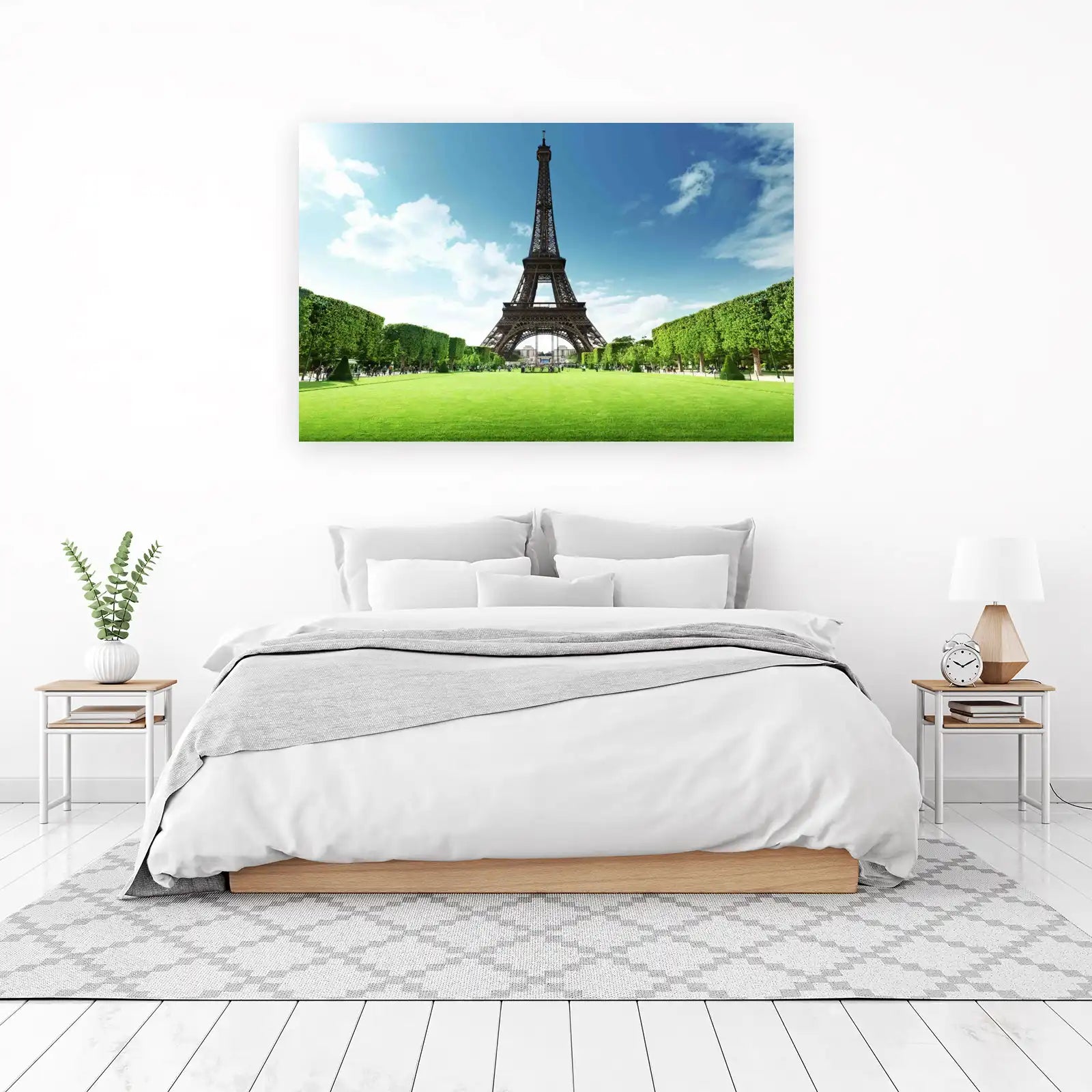 Eiffel Tower Paris France Green Field Wall Art