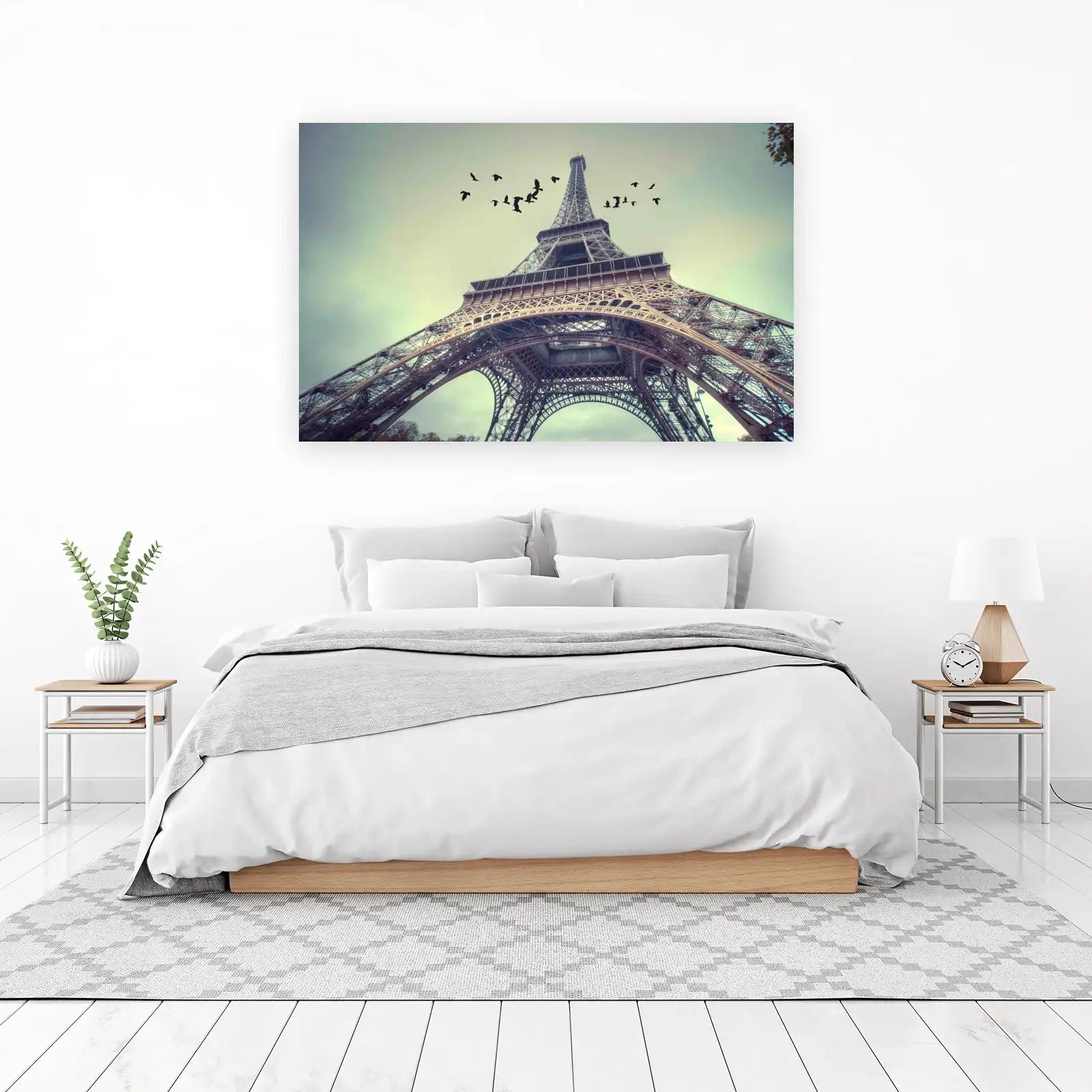 Eiffel Tower Birds Sky Wall Art