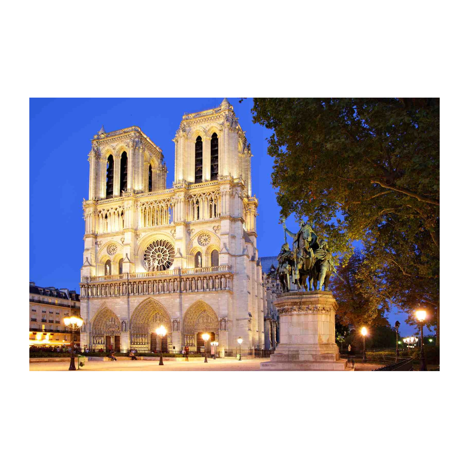 Majestic Notre Dame at Dusk Wall Art