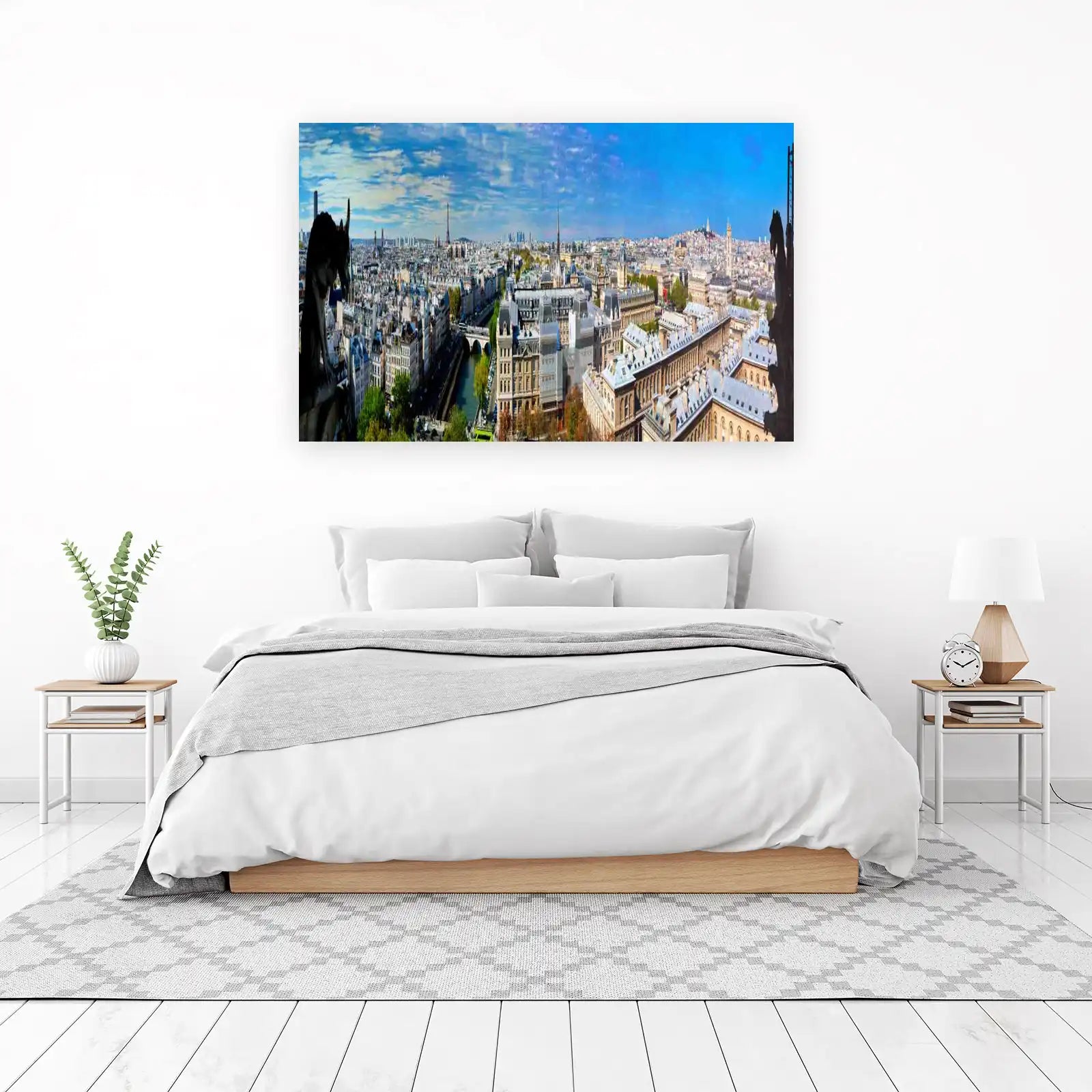 Paris Skyline Gargoyle View Wall Art