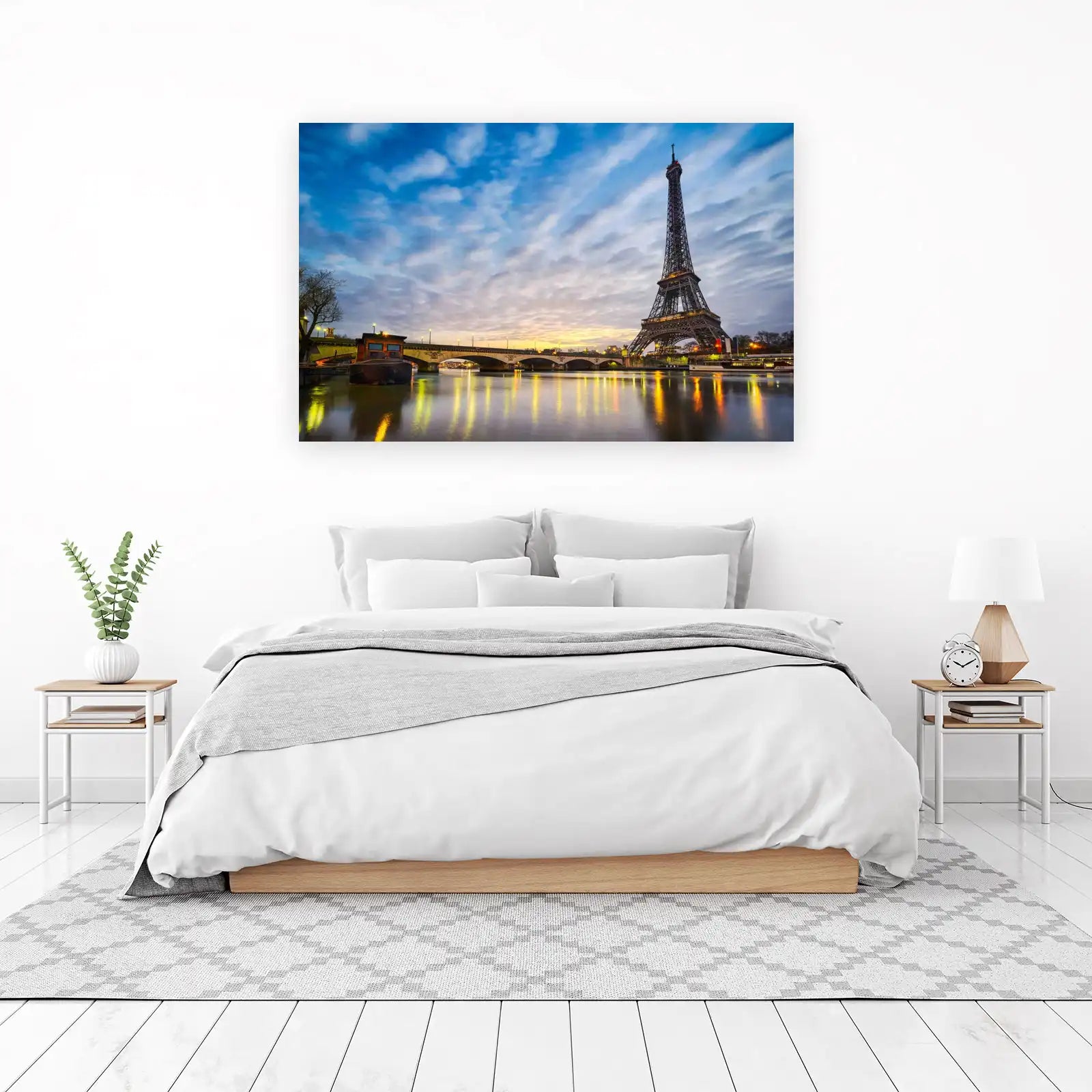 Paris Eiffel Tower Seine River Sunset Wall Art