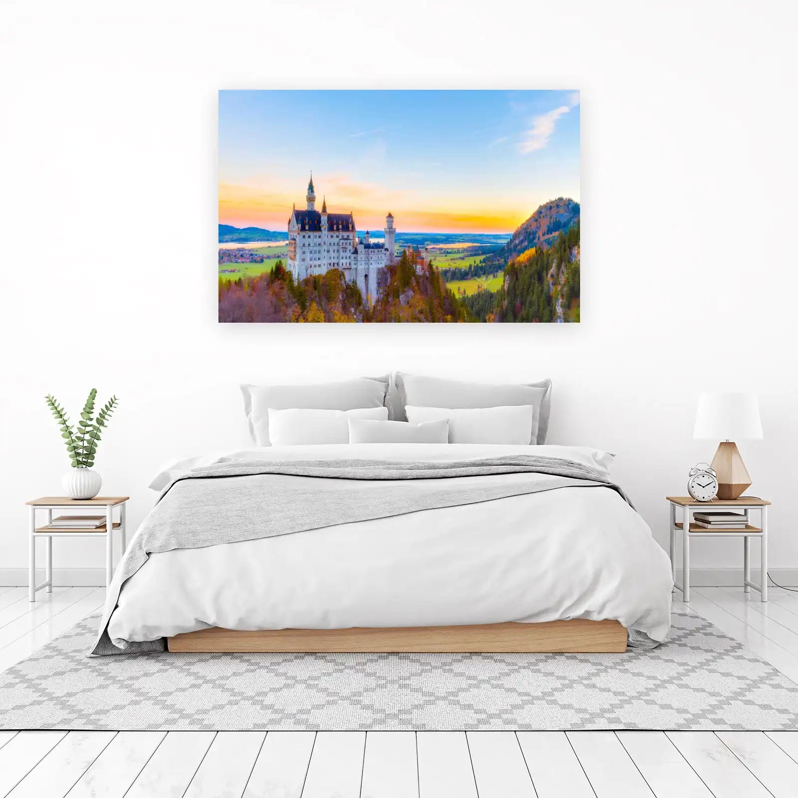 Enchanting Castle Sunset Bavarian Alps Wall Art