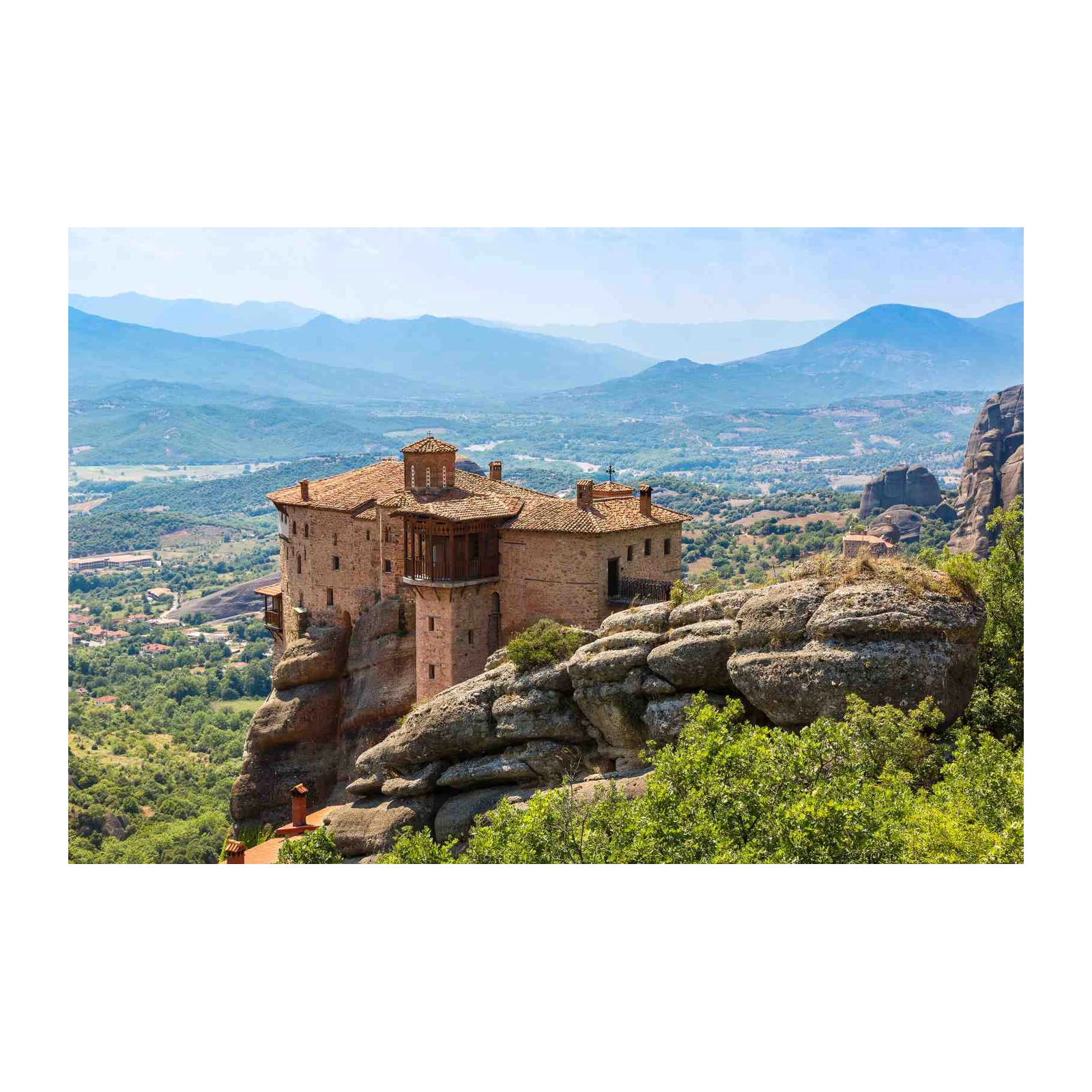 Meteora Monastery Greece Mountain Landscape Wall Art