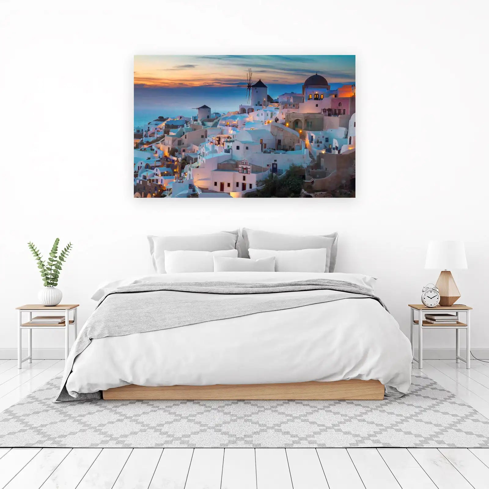 Santorini Sunset Village Wall Art