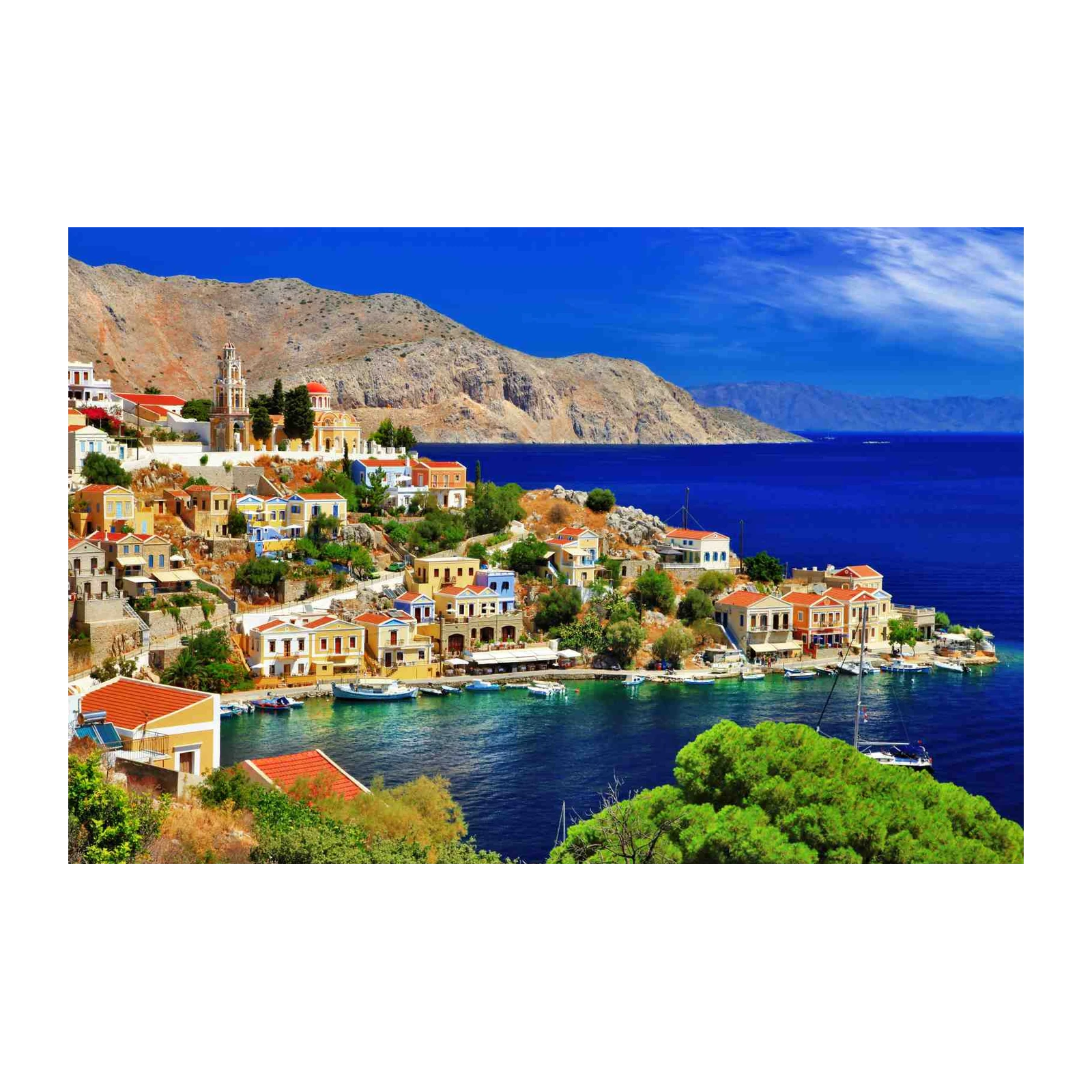 Greece Island Village Landscape Wall Art