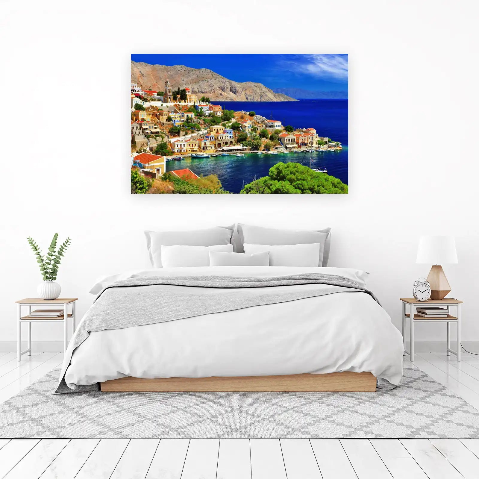 Greece Island Village Landscape Wall Art