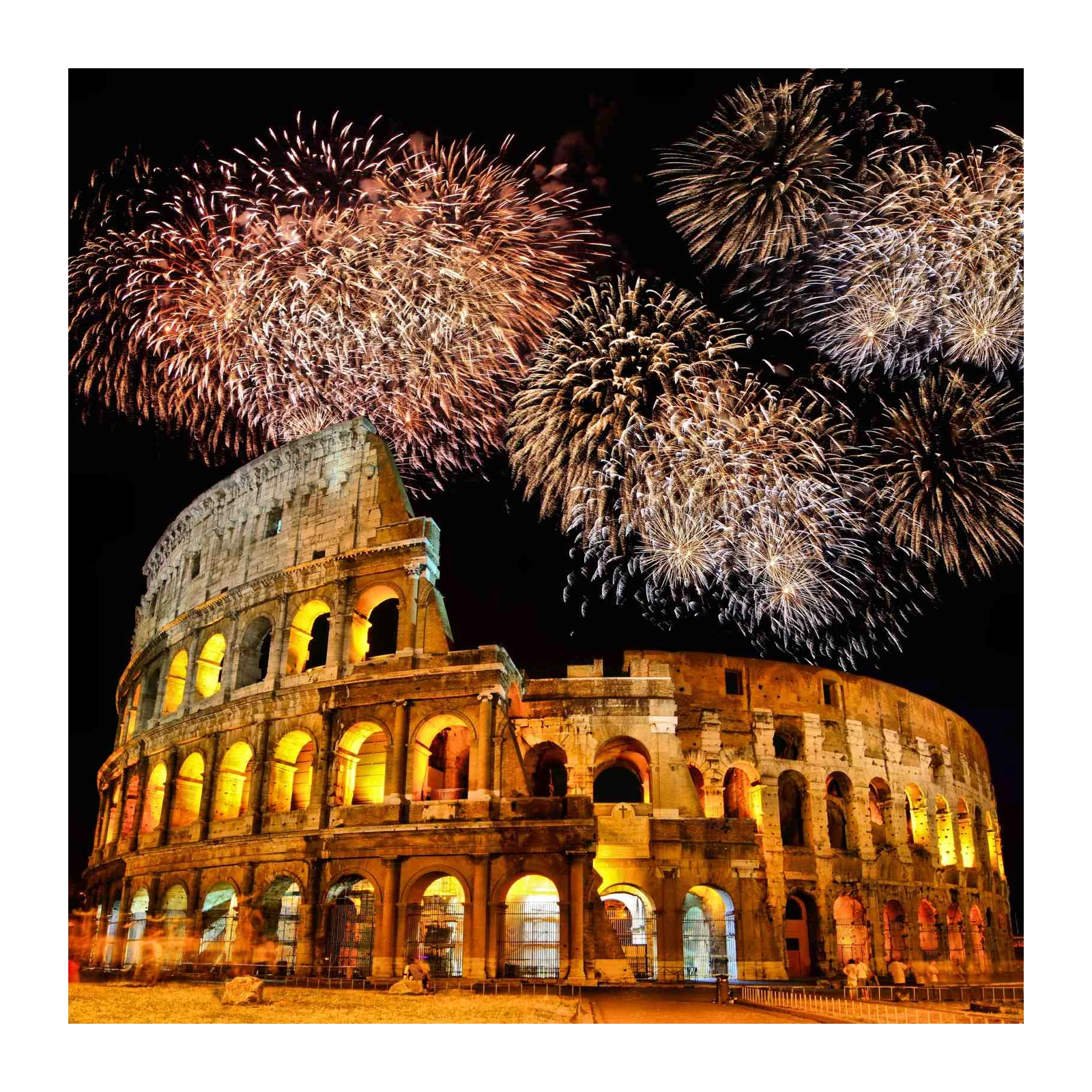 Colosseum Fireworks Italy Wall Art
