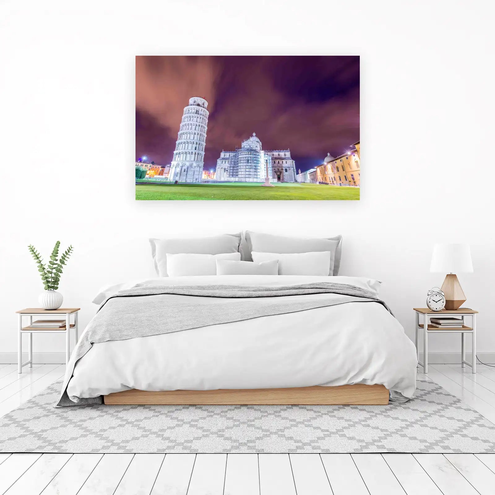 Leaning Tower of Pisa Night Scene Wall Art