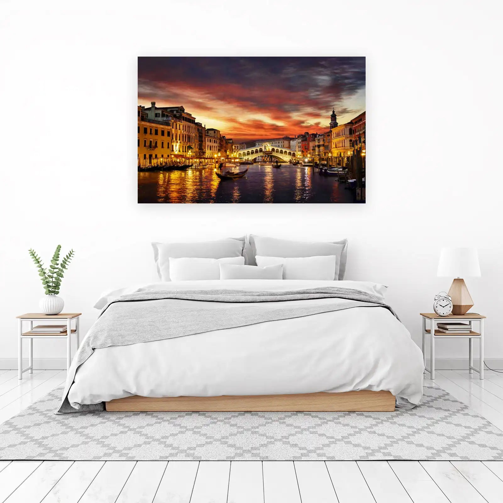 Venice Rialto Bridge Sunset Wall Art