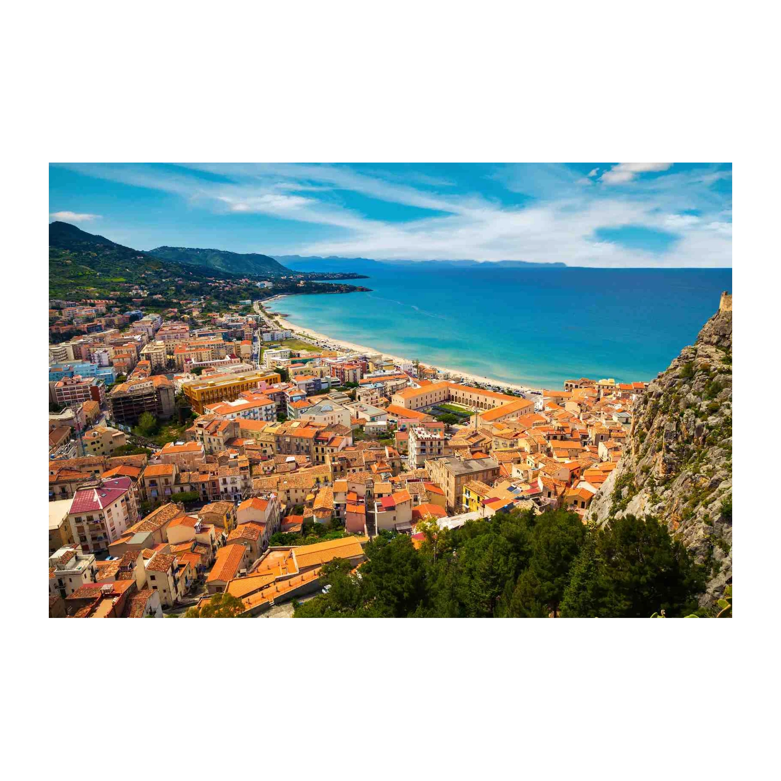 Vibrant Italian Coastal Town Wall Art