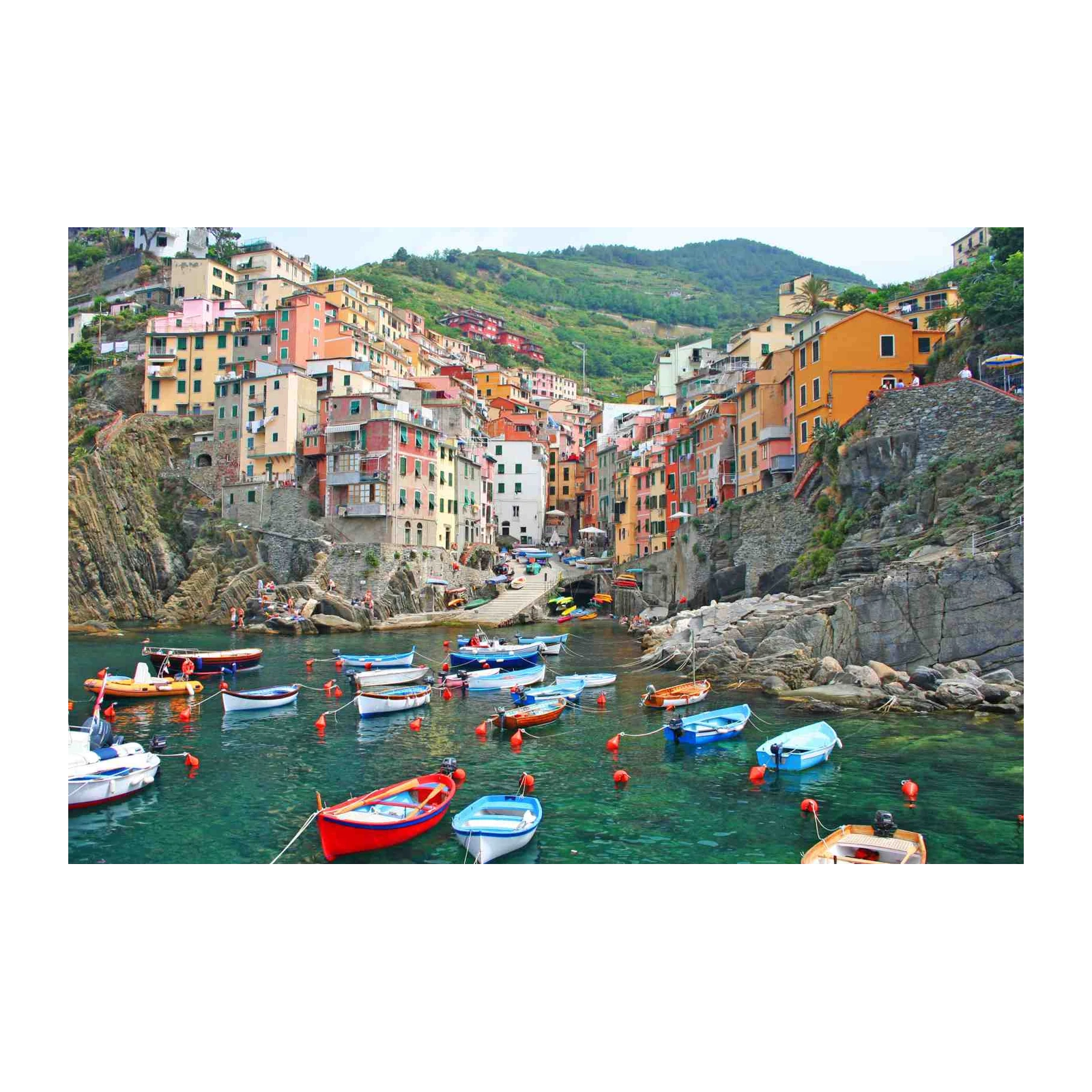 Cinque Terre Coastal Village Boat Scene Wall Art