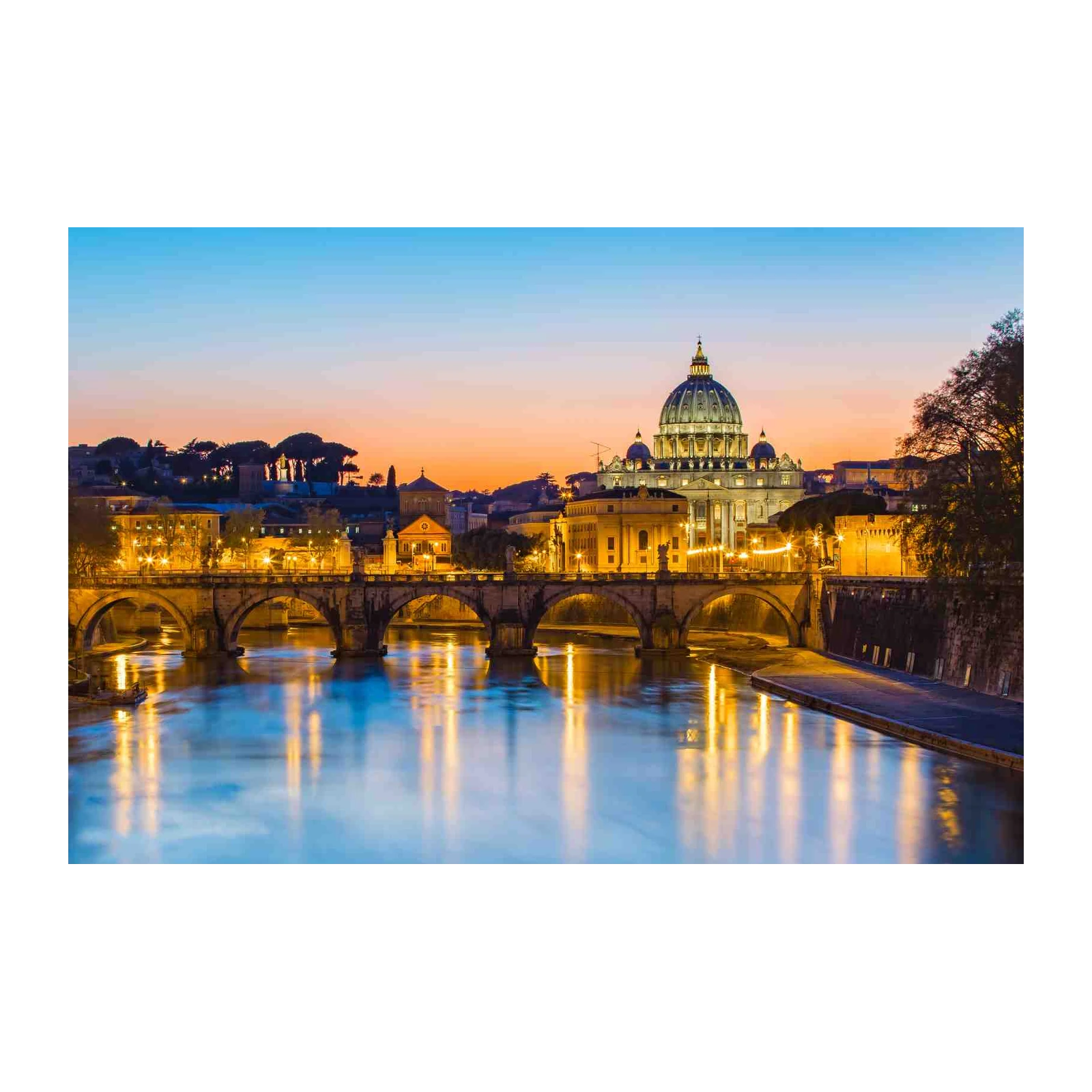 Romantic Rome Bridge & St. Peter's Basilica Wall Art
