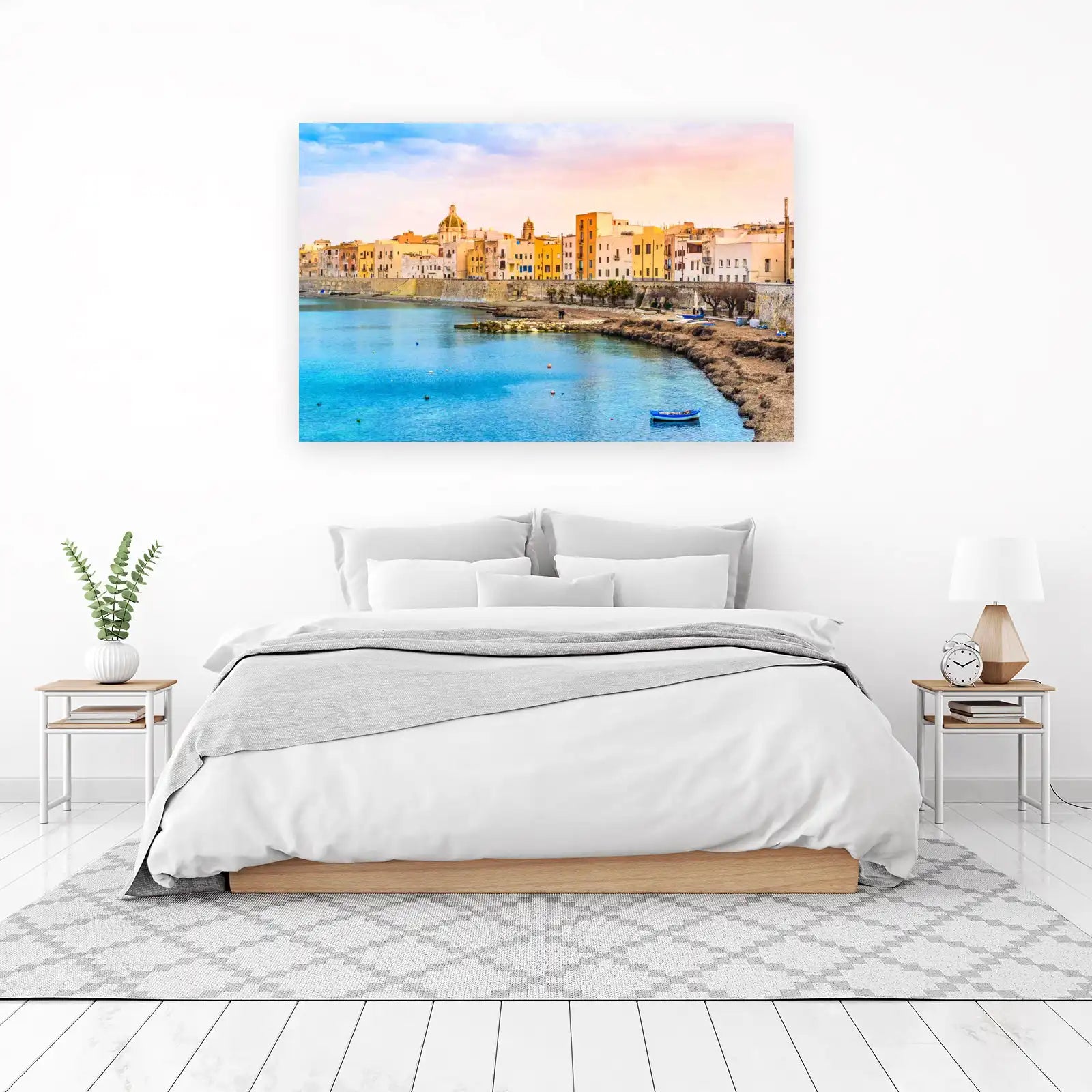 Coastal Italian Cityscape & Ocean Wall Art
