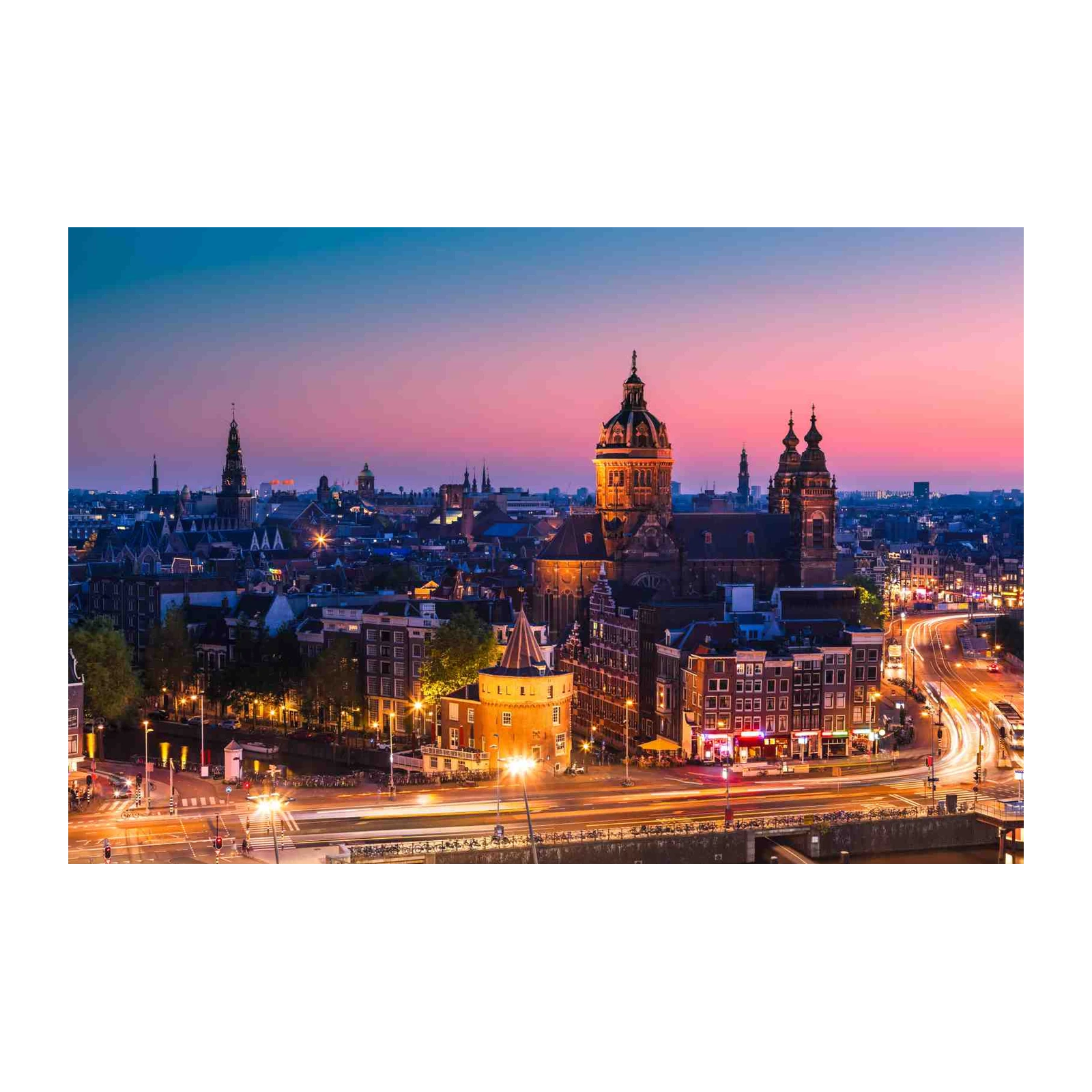 Amsterdam Skyline Twilight Wall Art