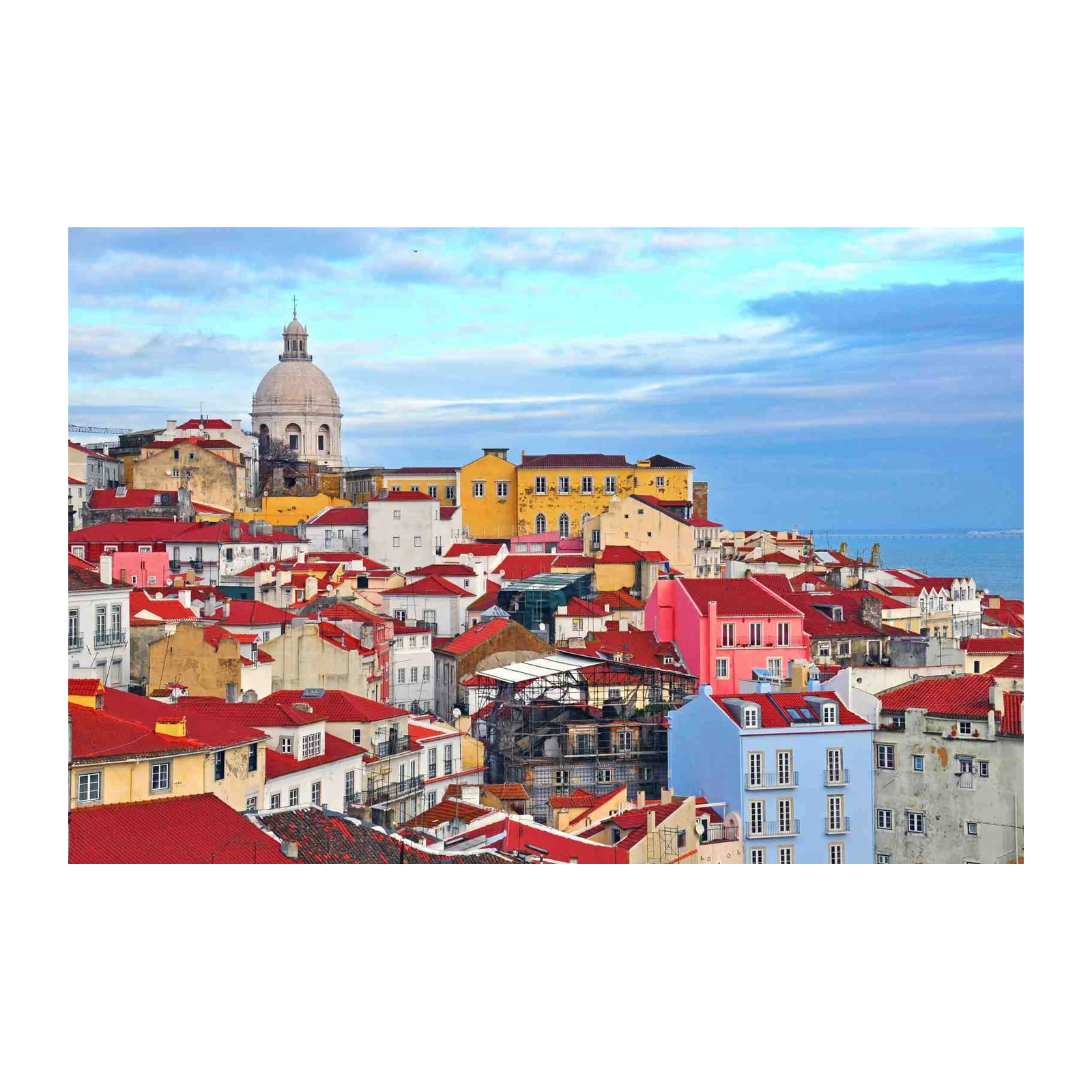 Vibrant Lisbon Rooftops Cityscape Wall Art