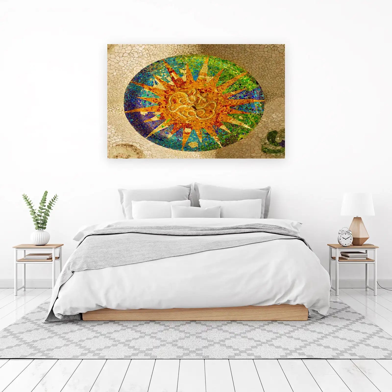 Vibrant Sun Mosaic Artwork Wall Art