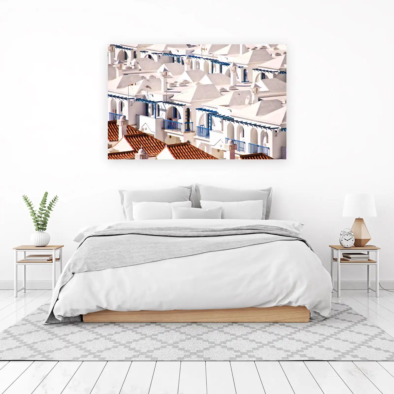 Mediterranean White Rooftops Wall Art