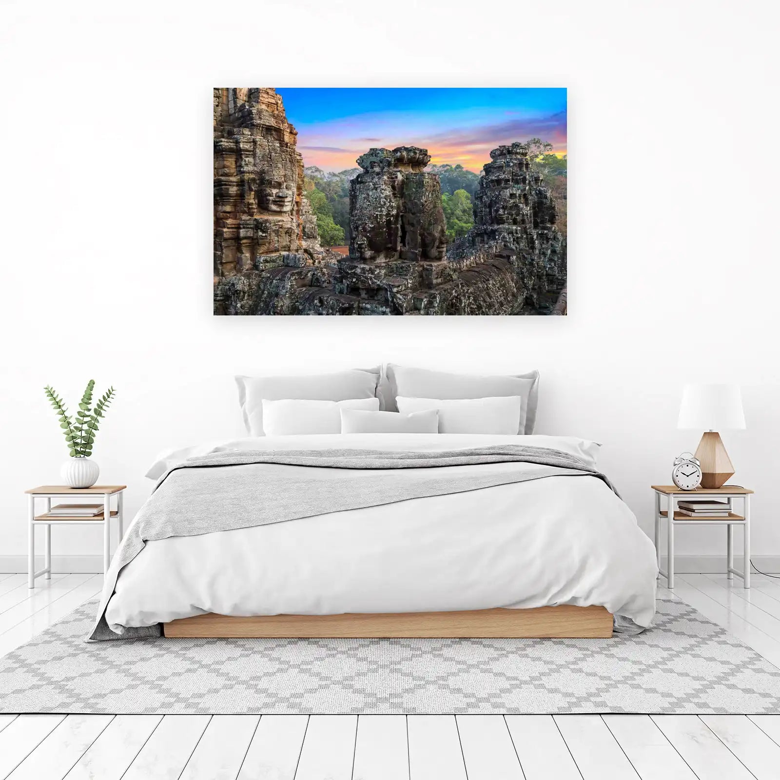Angkor Wat Faces Majestic Sunset Wall Art