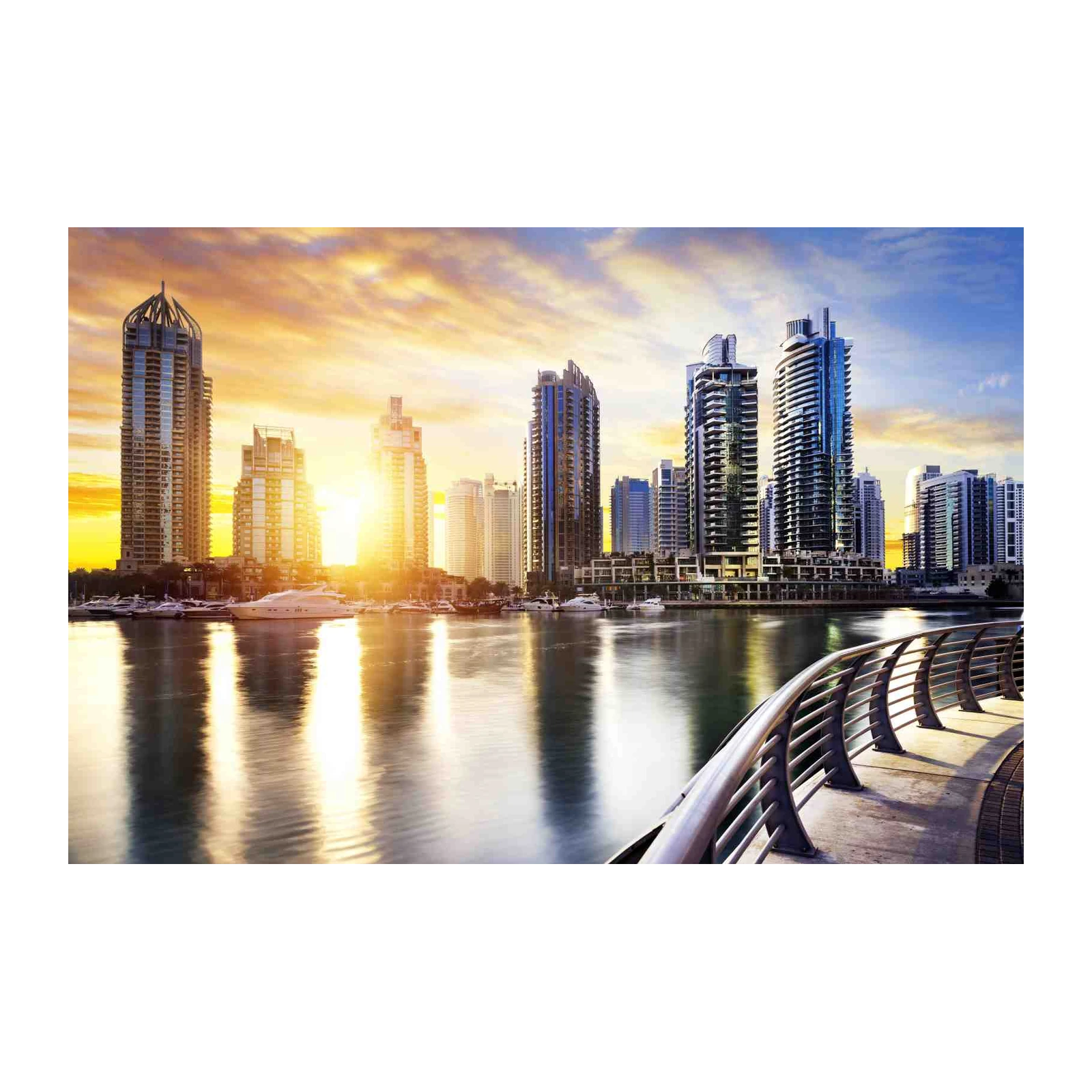 Dubai Marina Sunset Skyline Wall Art