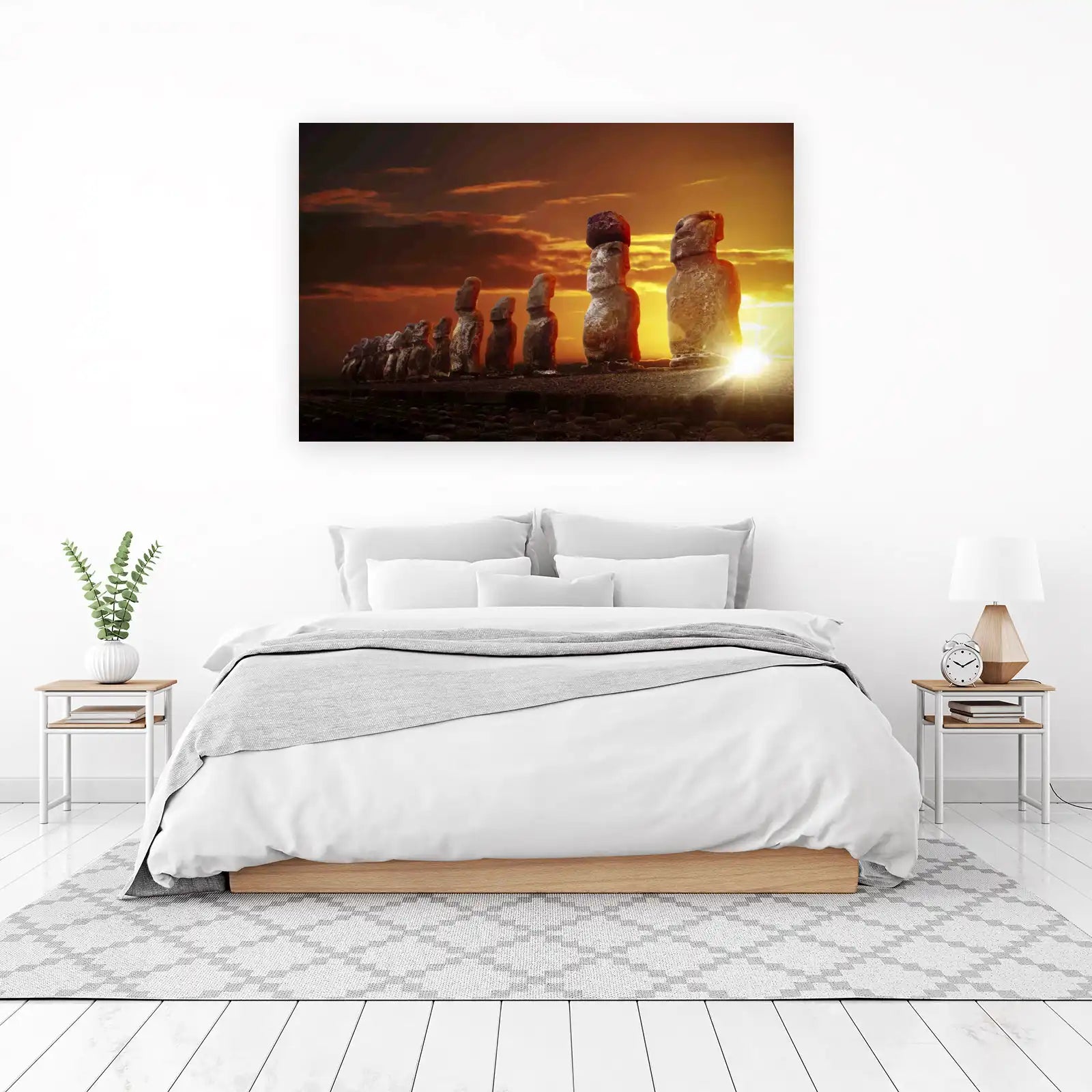 Majestic Moai Sunset Easter Island Wall Art