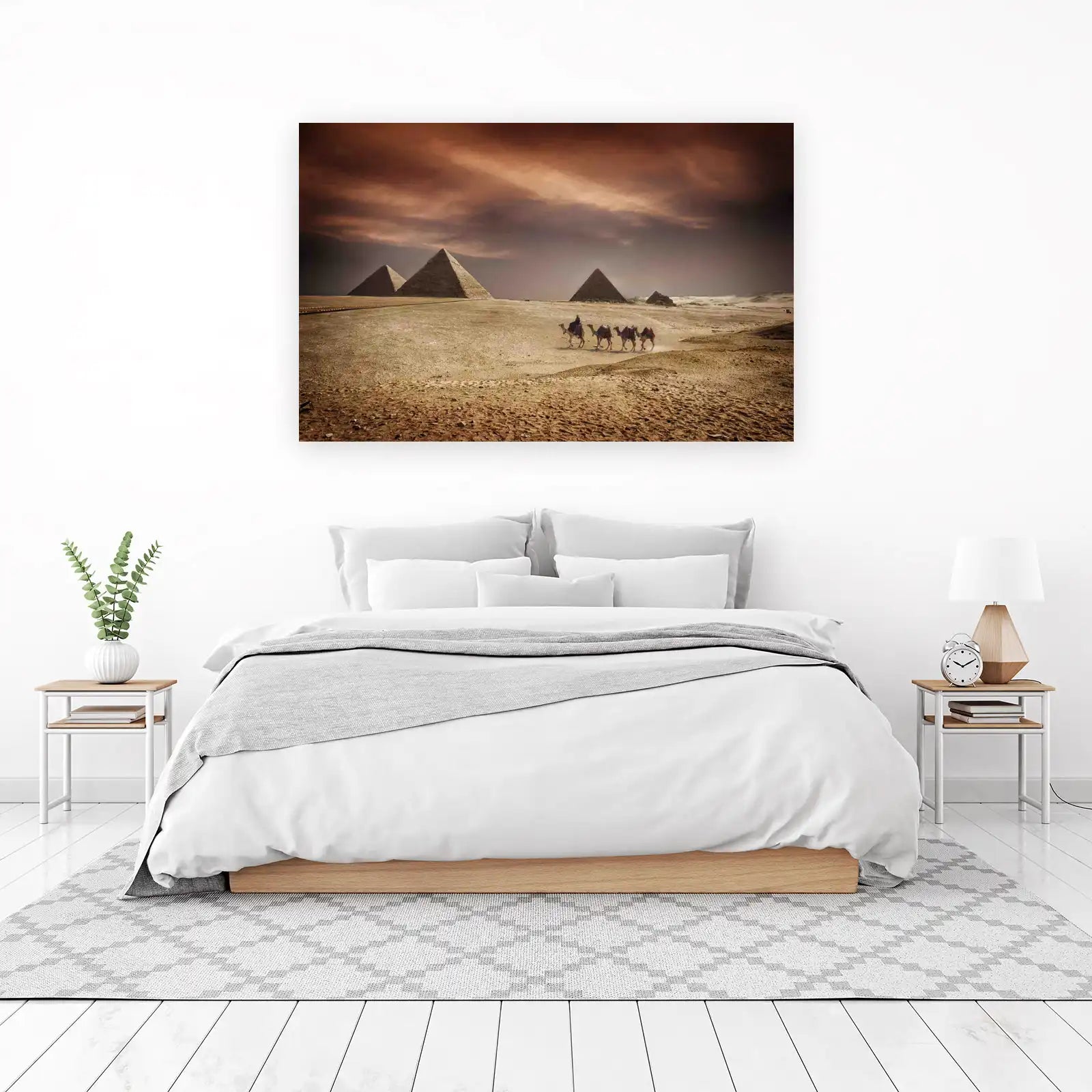Ancient Egypt Camel Caravan Pyramid Wall Art