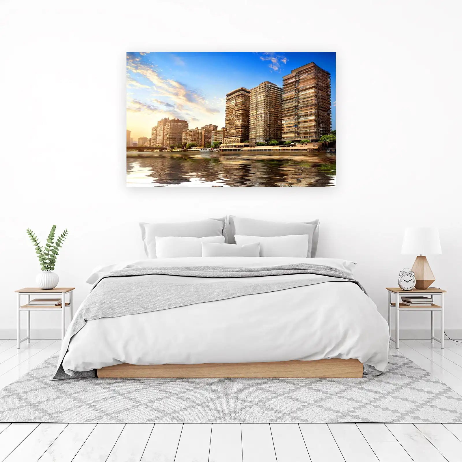 Nile Cityscape: Golden Hour River View Wall Art
