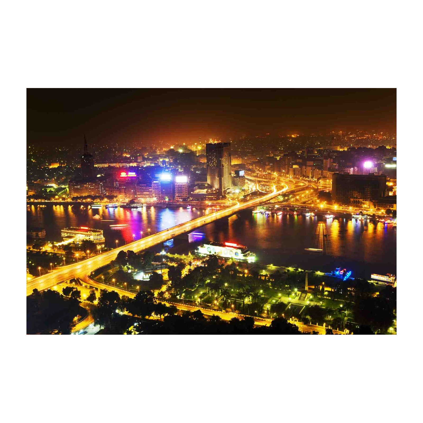 Cairo Nightscape River View Wall Art