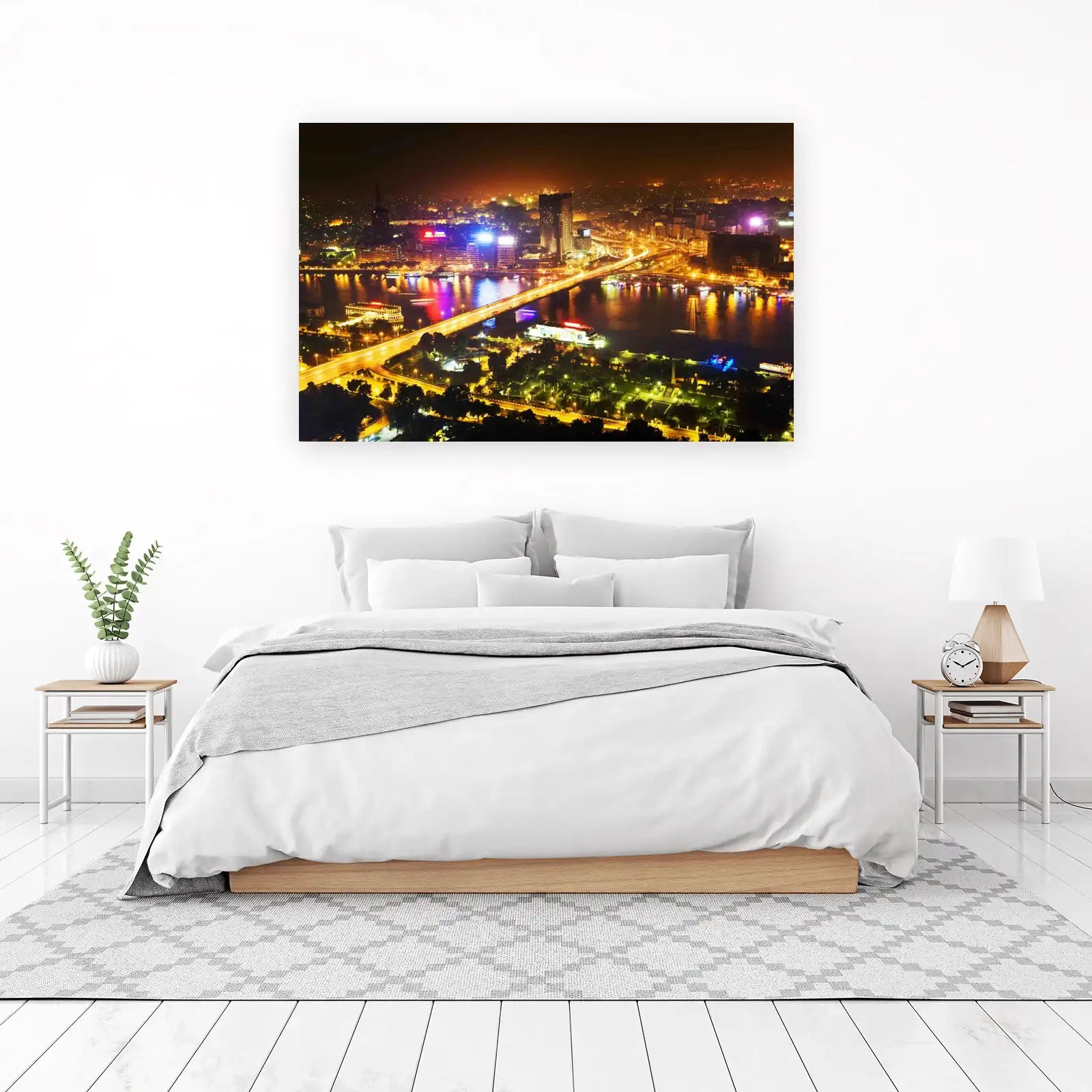 Cairo Nightscape River View Wall Art