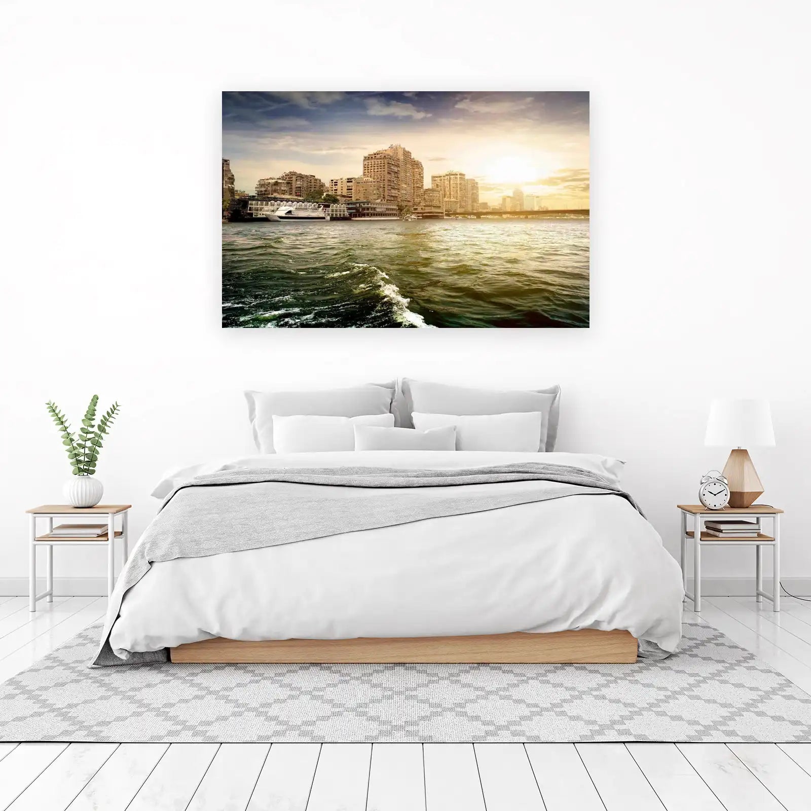 Nile River Cityscape Sunset Wall Art