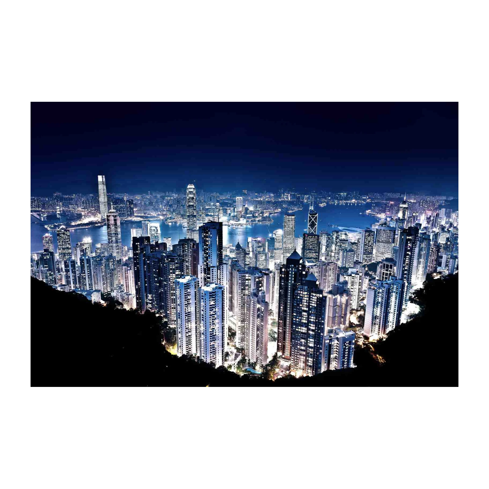 Hong Kong Skyline Night View Wall Art
