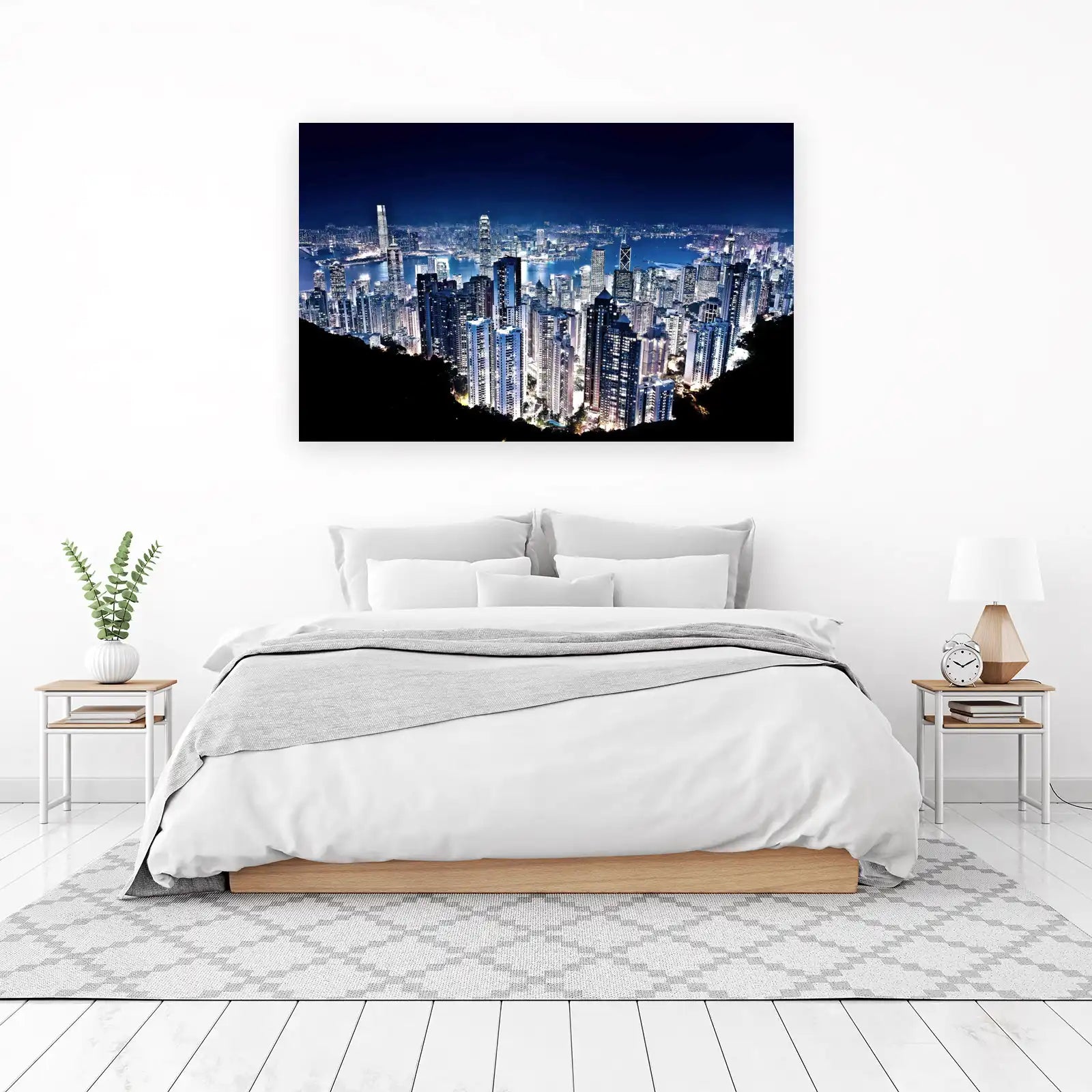 Hong Kong Skyline Night View Wall Art
